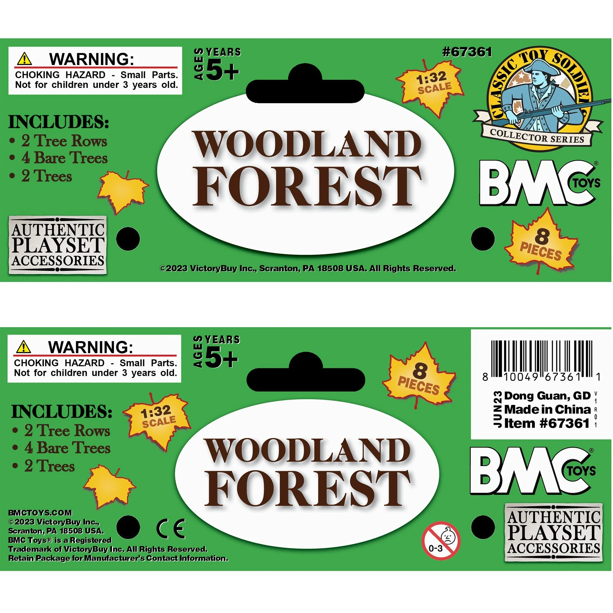 BMC CTS Woodland Forest Trees - 8pc Plastic Figure Playset Diorama Accessories - Image 5