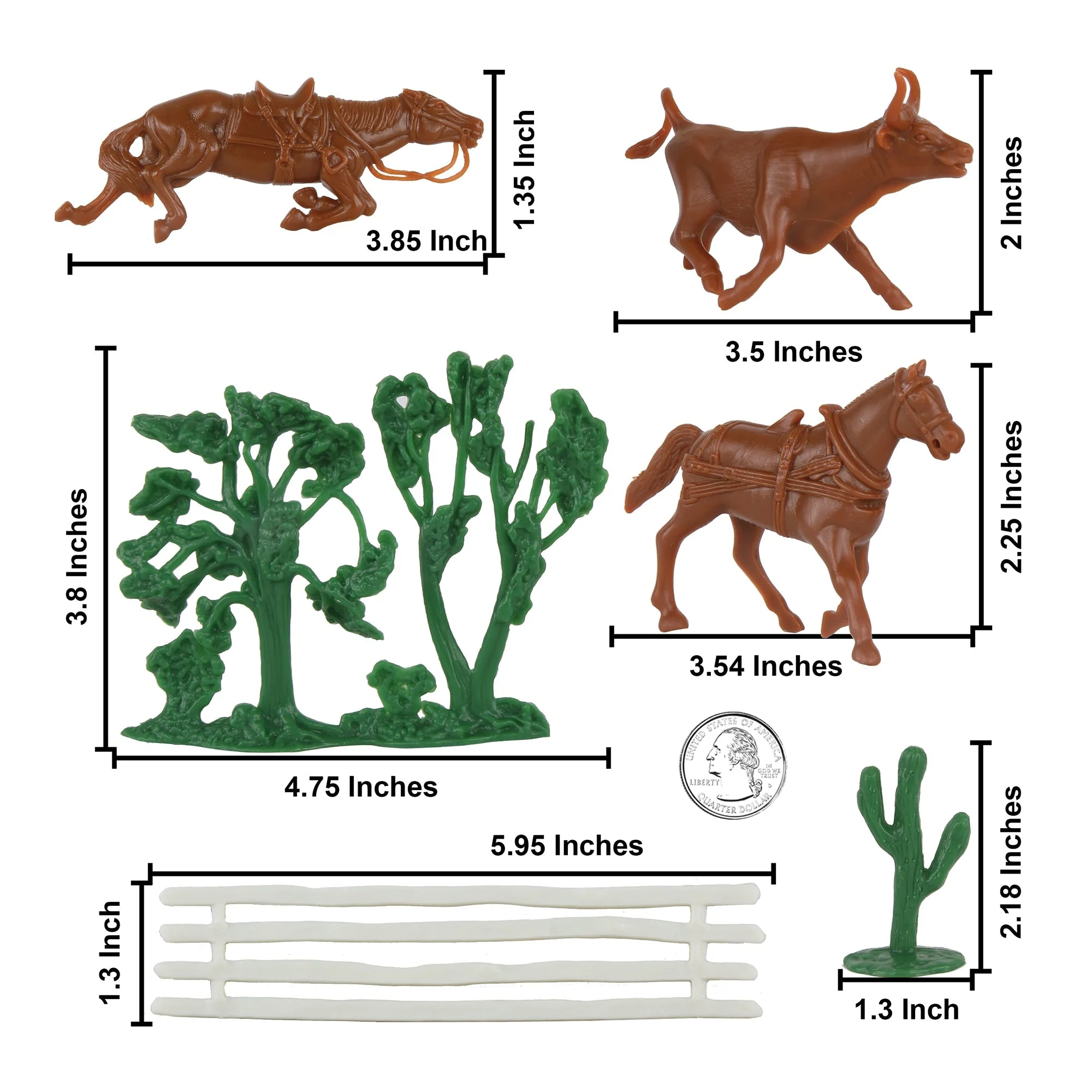 BMC CTS Rustic Western Ranch - 15pc Plastic Figure Playset Diorama Accessories - Image 2