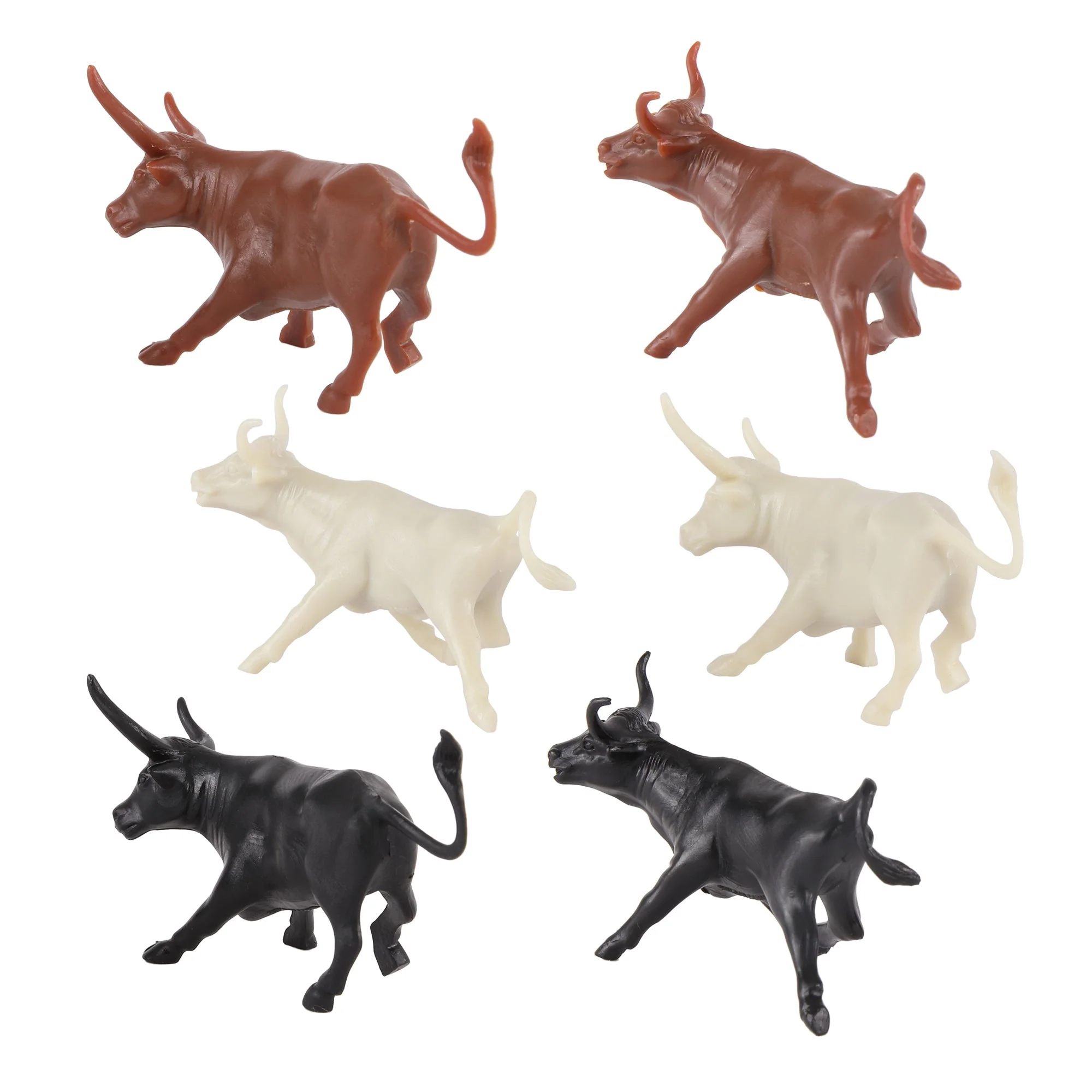 BMC CTS Western Longhorn Steer Cattle - 12pc Plastic Ranch Cow Figures Playset - Image 4