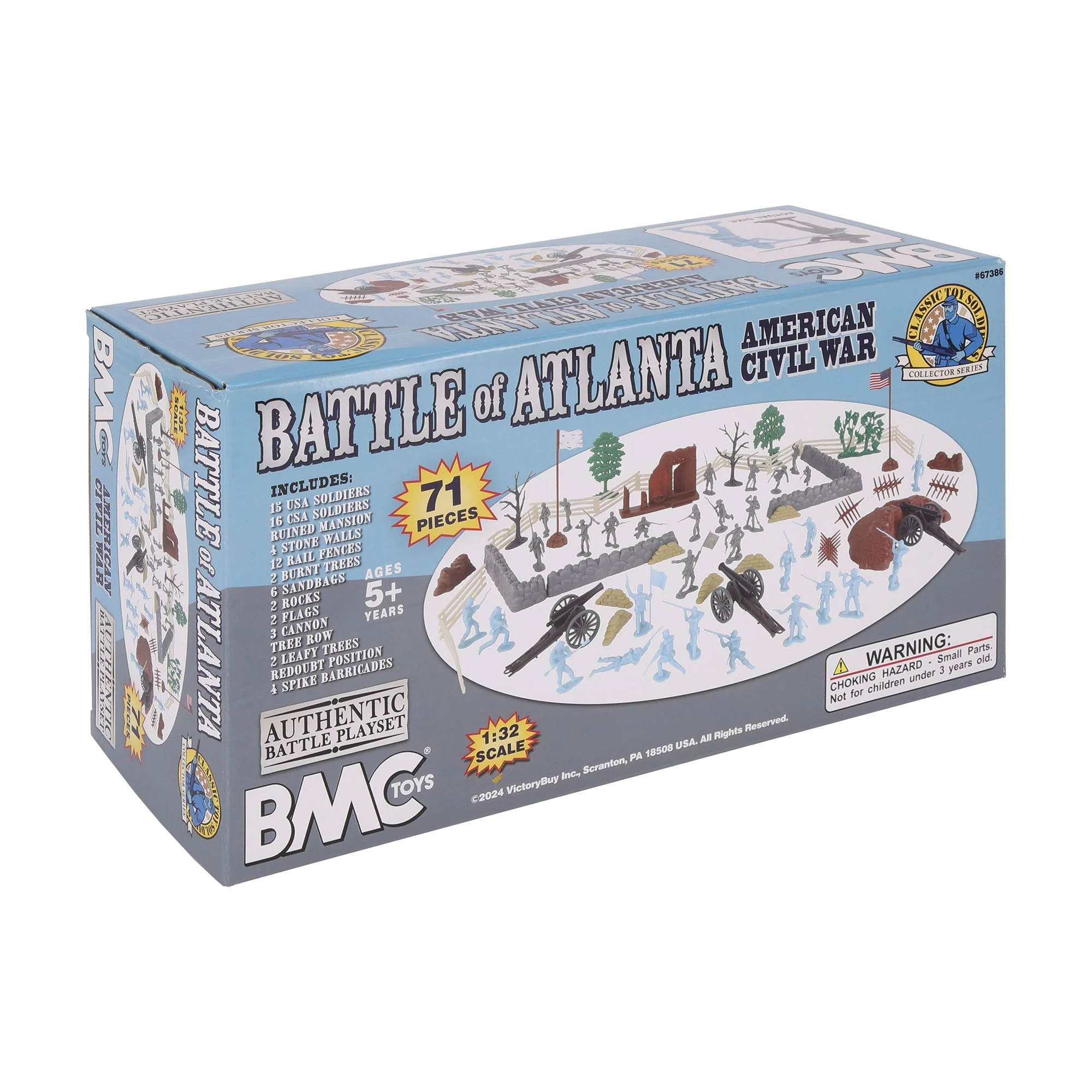 BMC CTS Civil War Battle of Atlanta - 71pc Blue & Gray Plastic Soldier Playset - Image 8