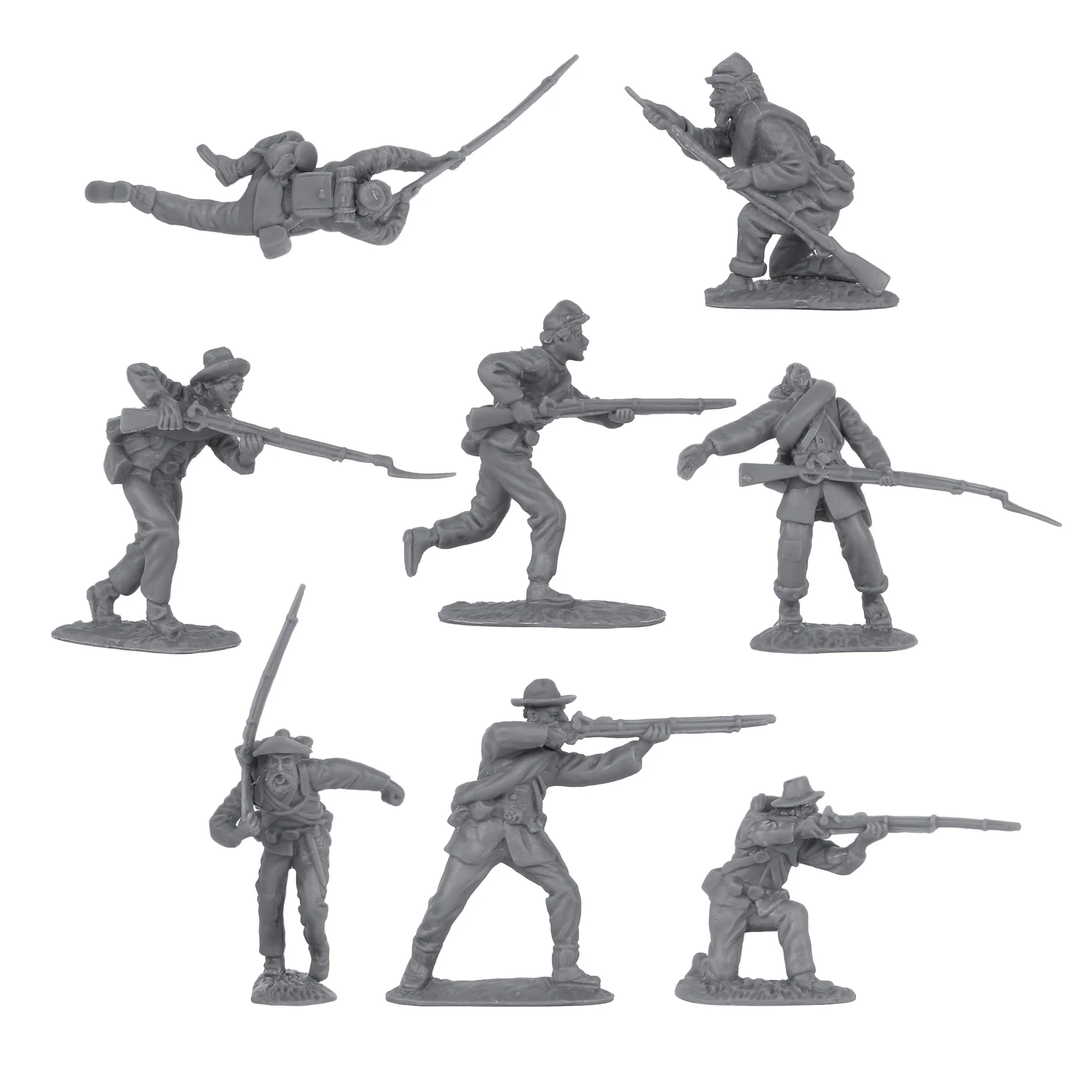 BMC CTS American Civil War Plastic Army Men - 32pc Blue & Gray Soldier Figures - Image 4
