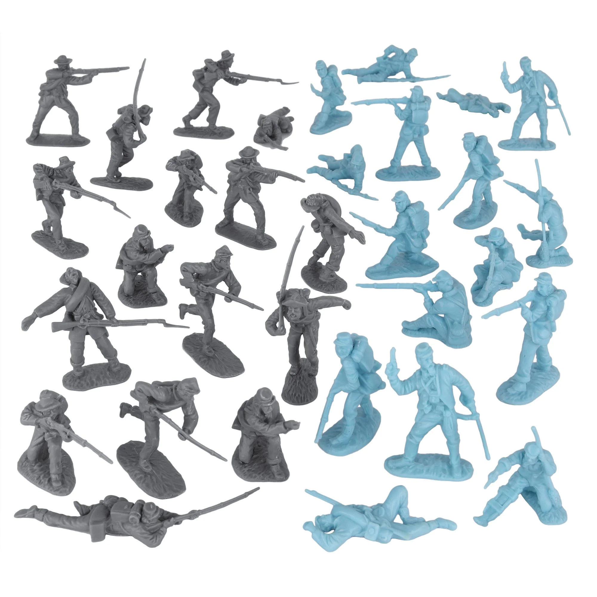 BMC CTS American Civil War Plastic Army Men - 32pc Blue & Gray Soldier Figures - Image 5