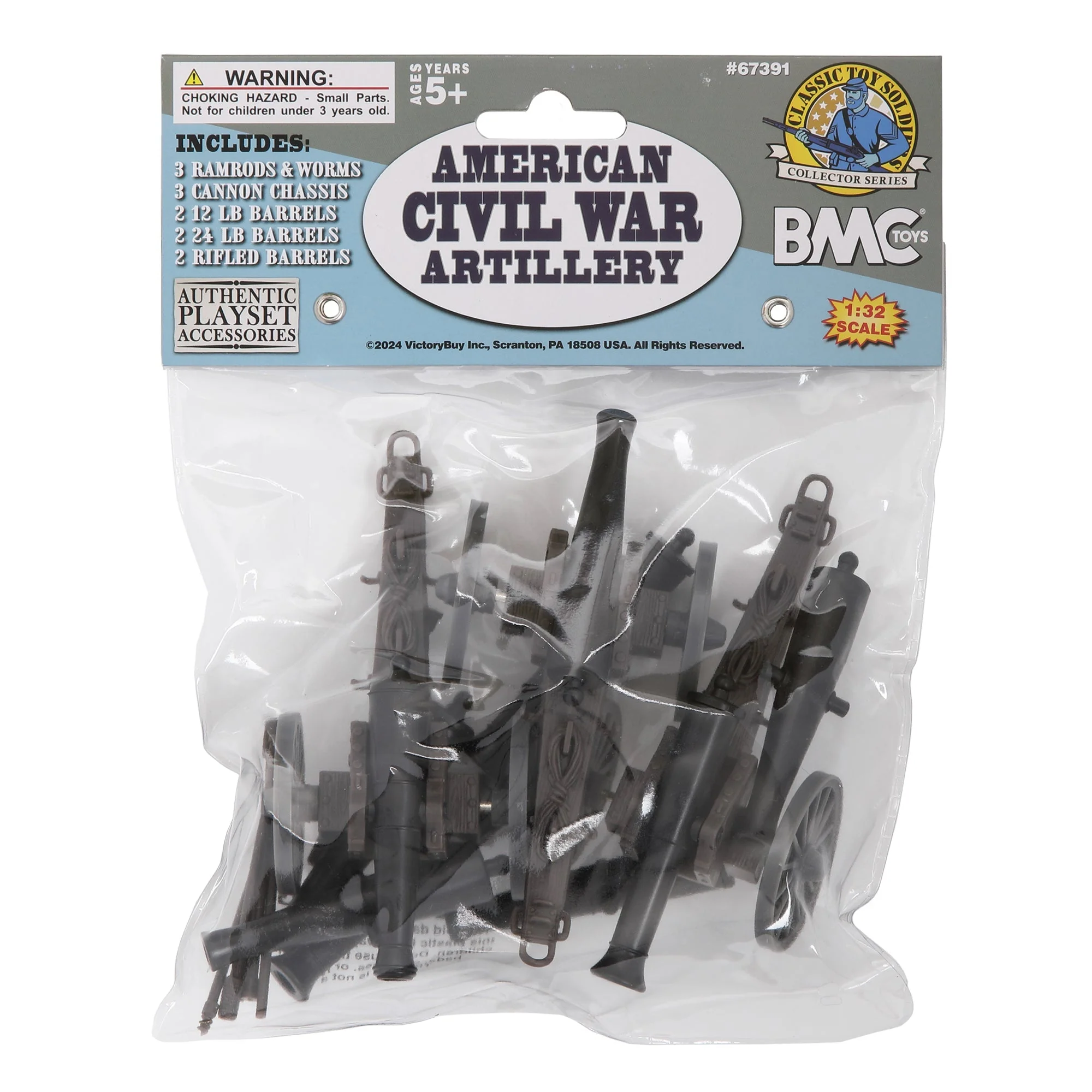 BMC CTS American Civil War 3 Cannon - Miniature Artillery 15pc Plastic Playset - Image 5