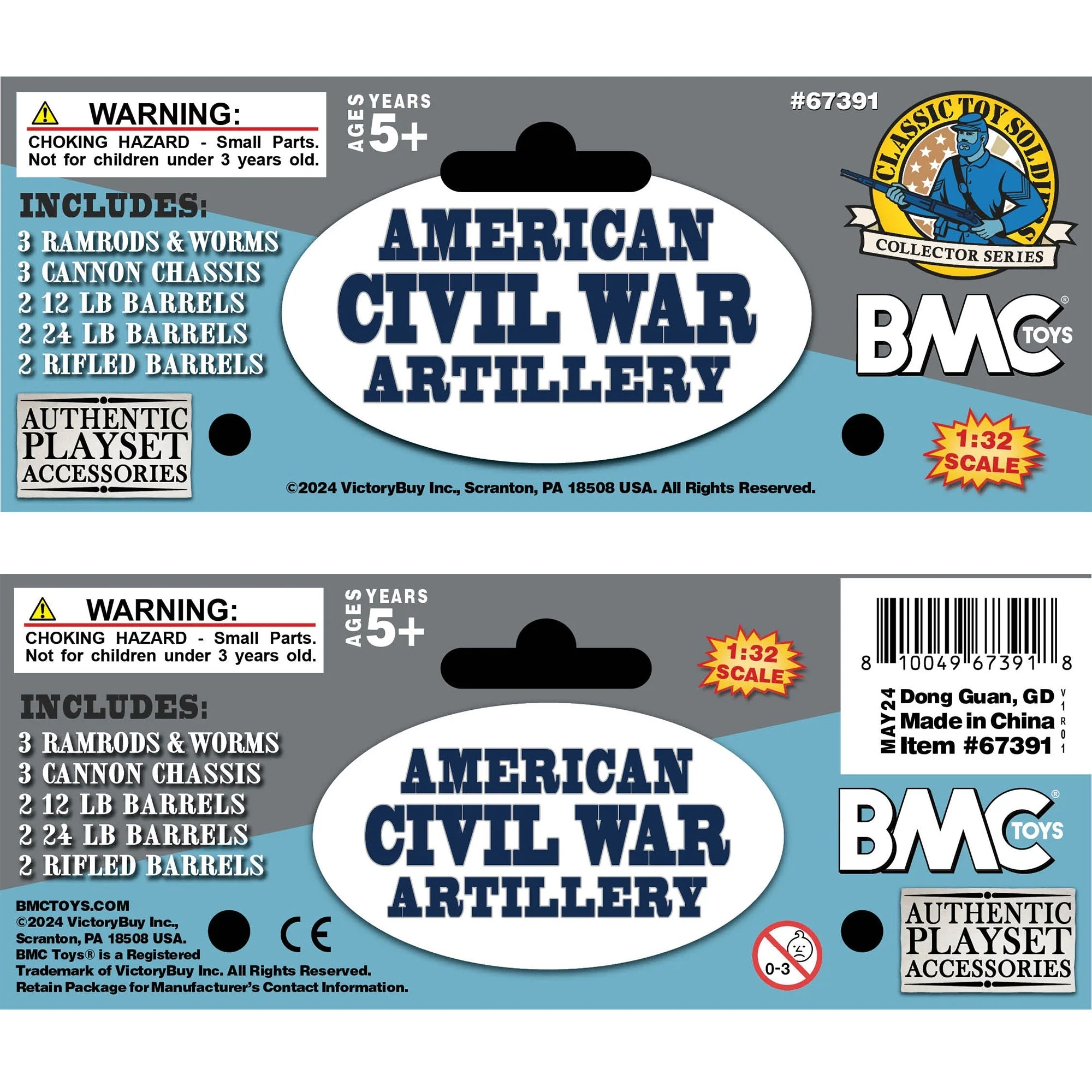 BMC CTS American Civil War 3 Cannon - Miniature Artillery 15pc Plastic Playset - Image 6