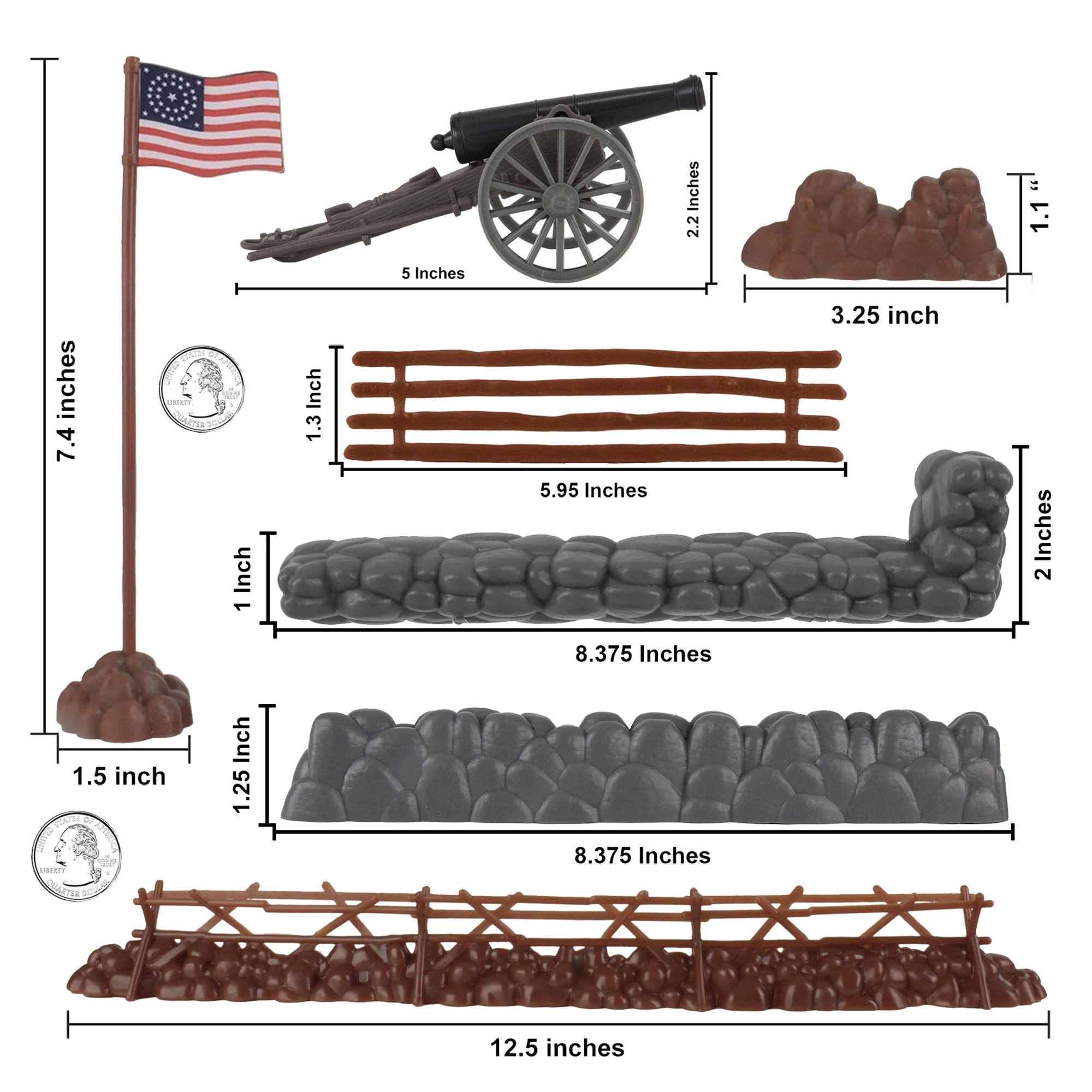 BMC CTS Civil War Battle of Picketts Charge - 101pc Blue & Gray Plastic Army Set - Image 6