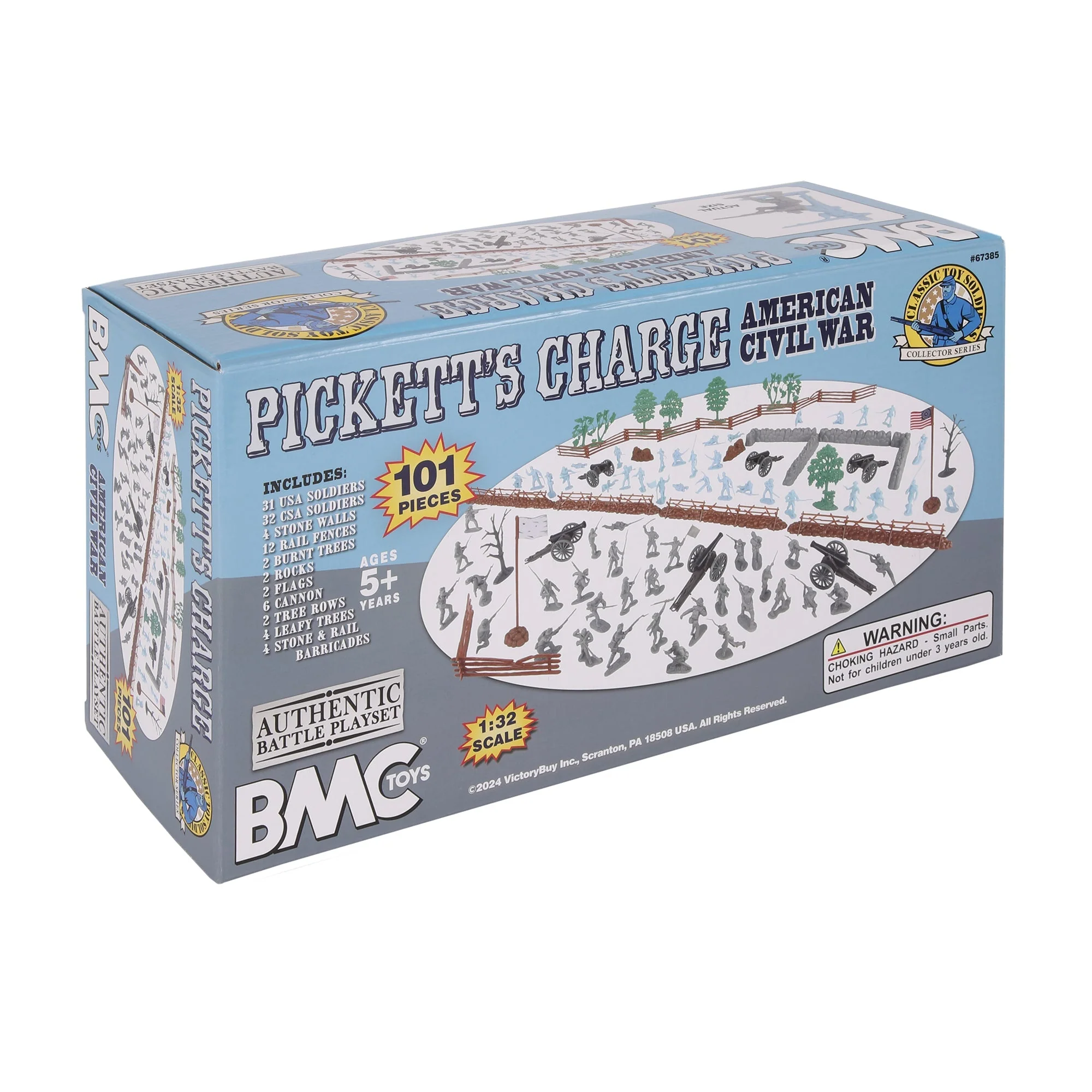 BMC CTS Civil War Battle of Picketts Charge - 101pc Blue & Gray Plastic Army Set - Image 8
