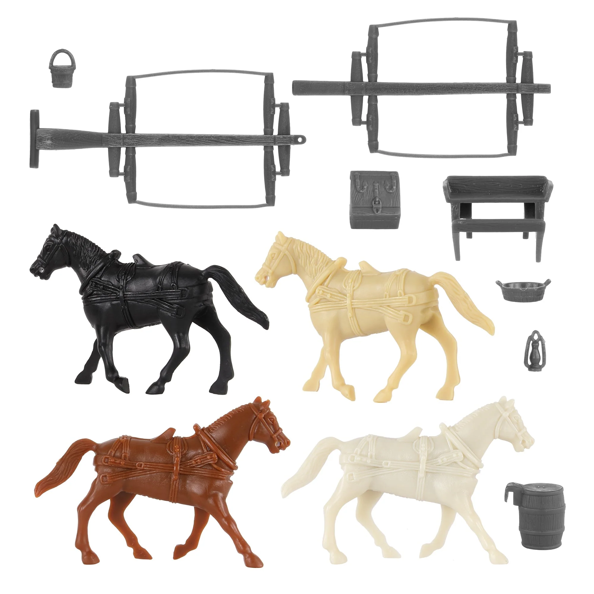 BMC CTS American Civil War Ambulance Wagons - Gray Square Top Horse Cart Playset - Image 5