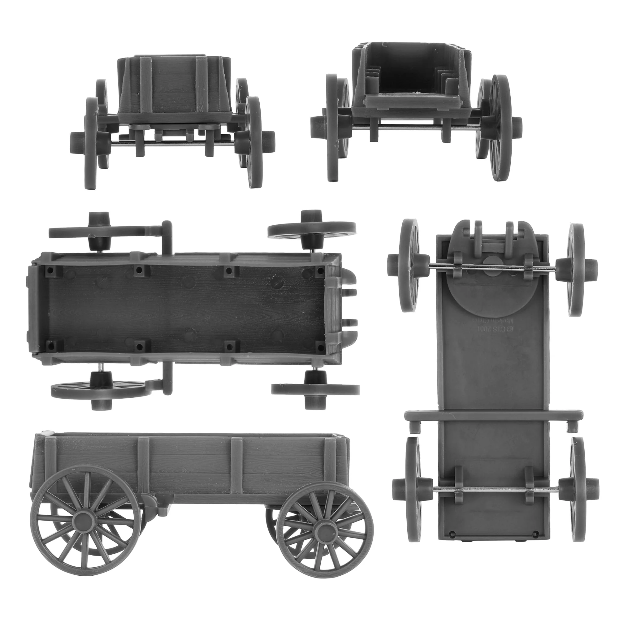 BMC CTS American Civil War Ambulance Wagons - Gray Square Top Horse Cart Playset - Image 6