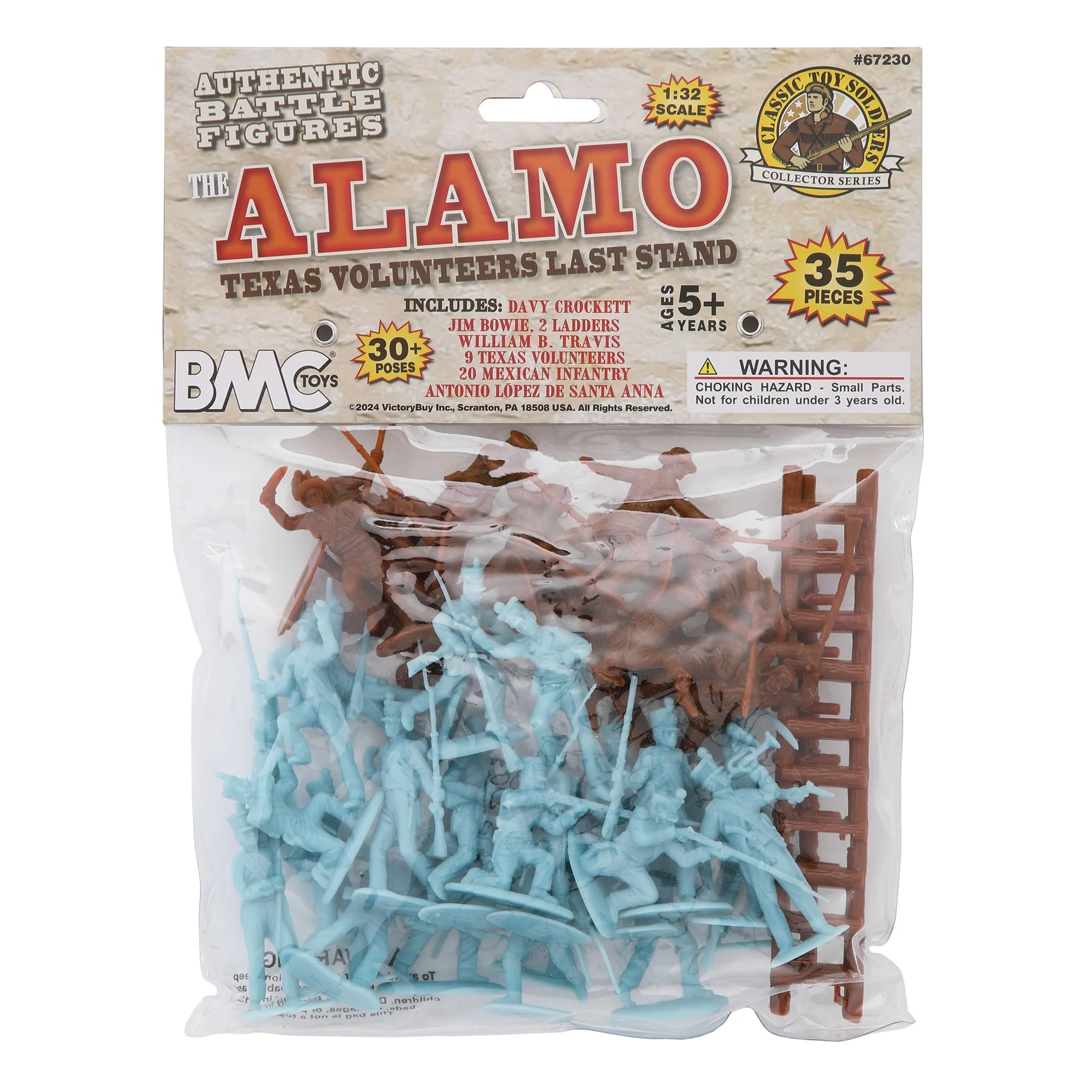 BMC CTS Alamo Texans Last Stand - Brown & Blue 35pc Plastic Army Soldier Figures - Image 9