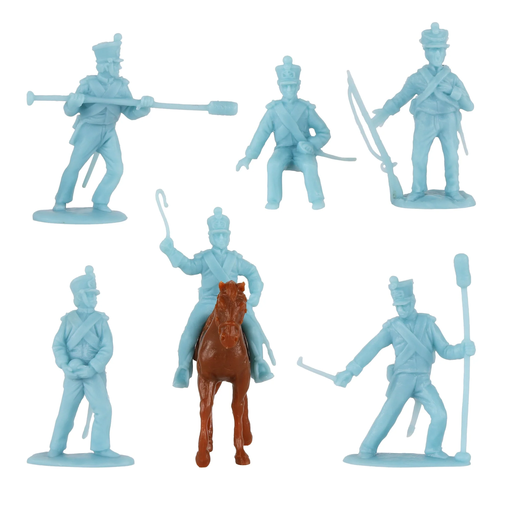 BMC CTS Alamo Mexican Artillery - 25pc Powder Blue Plastic Figures Cannon Horses - Image 3