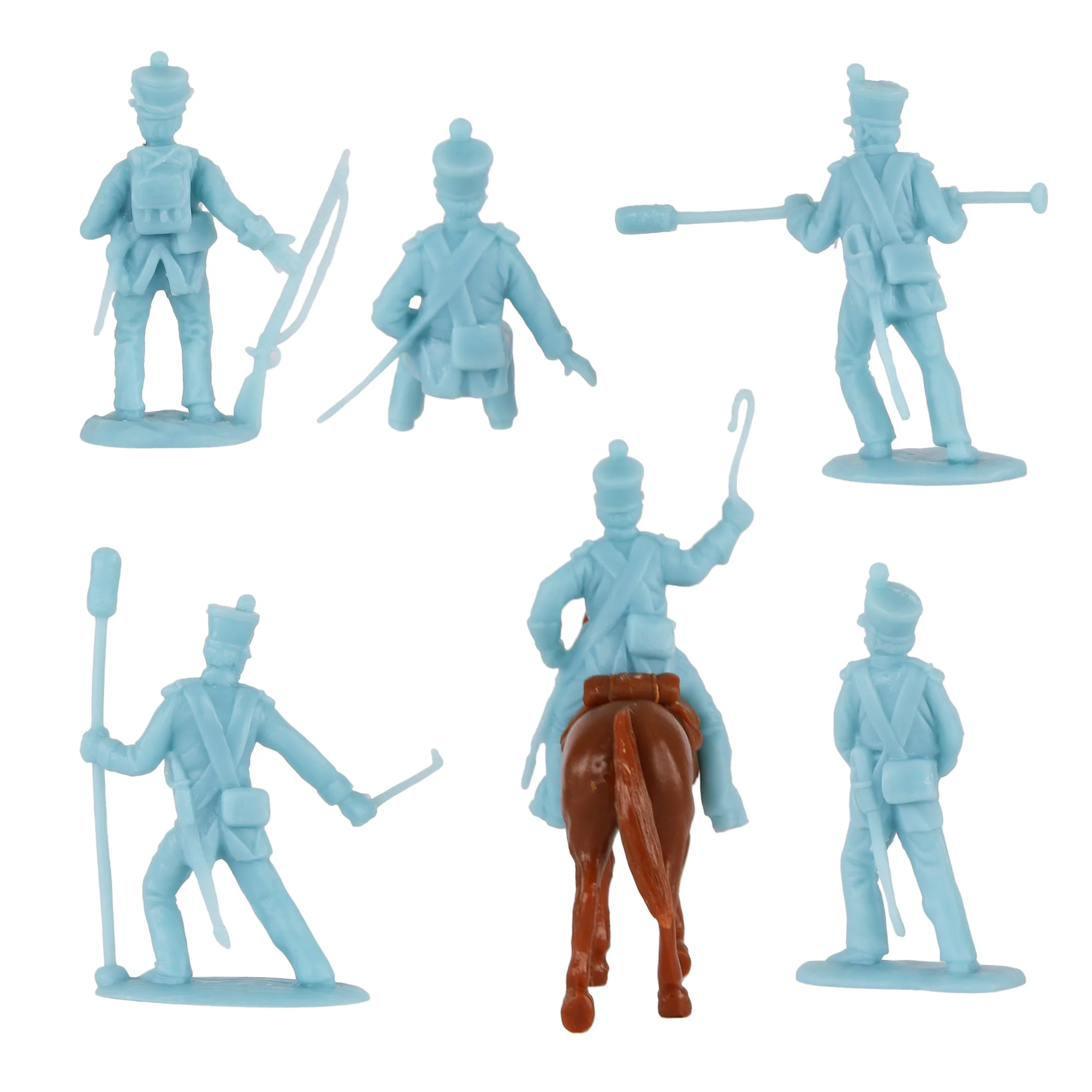 BMC CTS Alamo Mexican Artillery - 25pc Powder Blue Plastic Figures Cannon Horses - Image 6