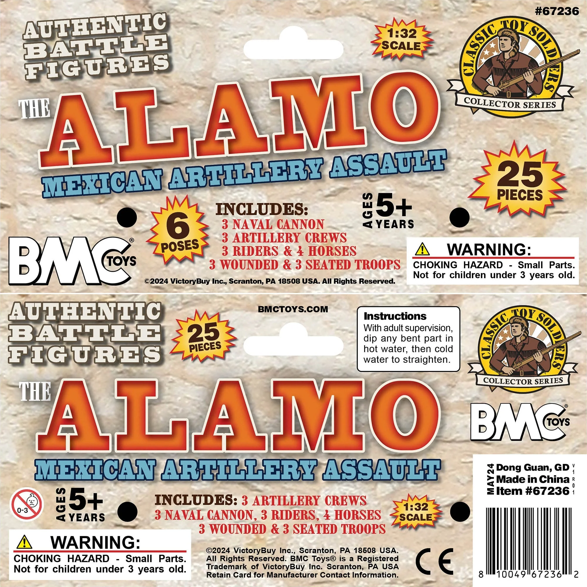 BMC CTS Alamo Mexican Artillery - 25pc Powder Blue Plastic Figures Cannon Horses - Image 9