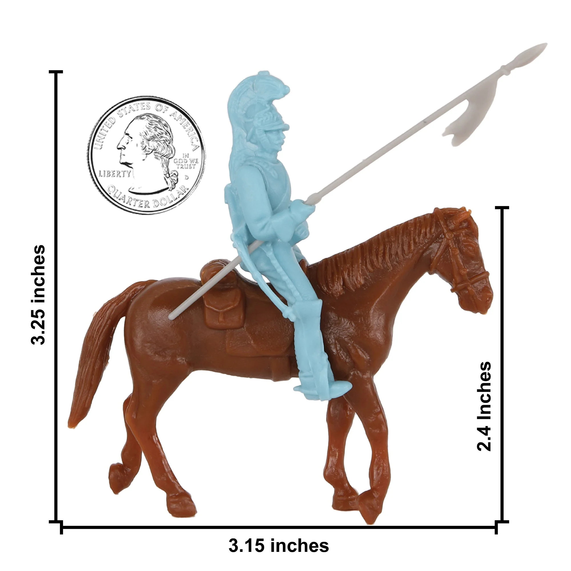 BMC CTS Alamo Mexican Heavy Cavalry - 33pc Powder Blue Plastic Soldier Figures - Image 2