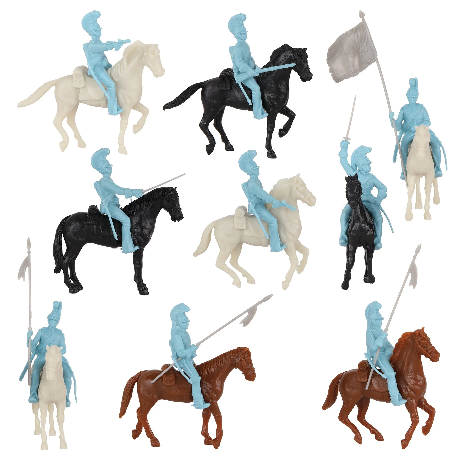 BMC CTS Alamo Mexican Heavy Cavalry - 33pc Powder Blue Plastic Soldier Figures - Image 3