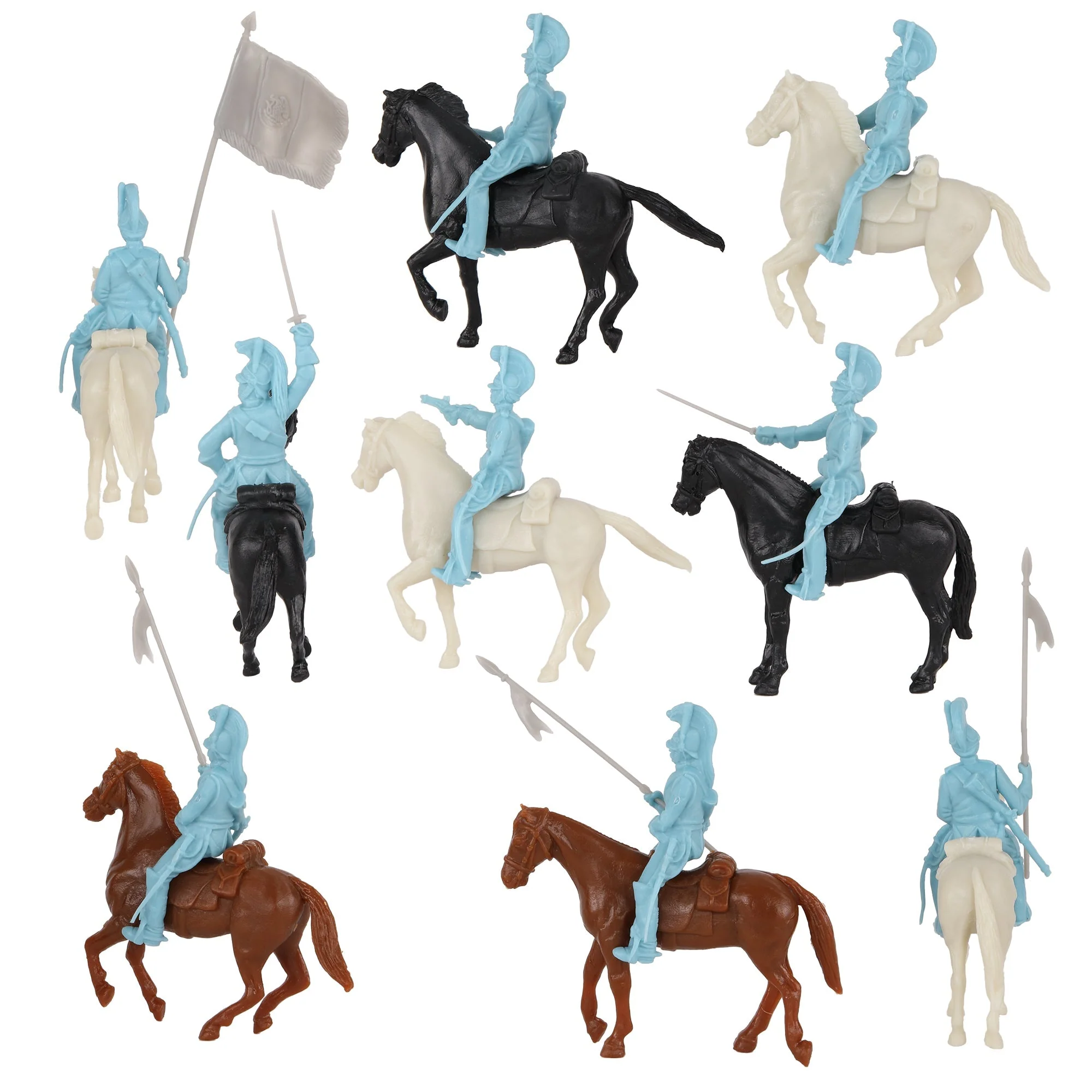 BMC CTS Alamo Mexican Heavy Cavalry - 33pc Powder Blue Plastic Soldier Figures - Image 4
