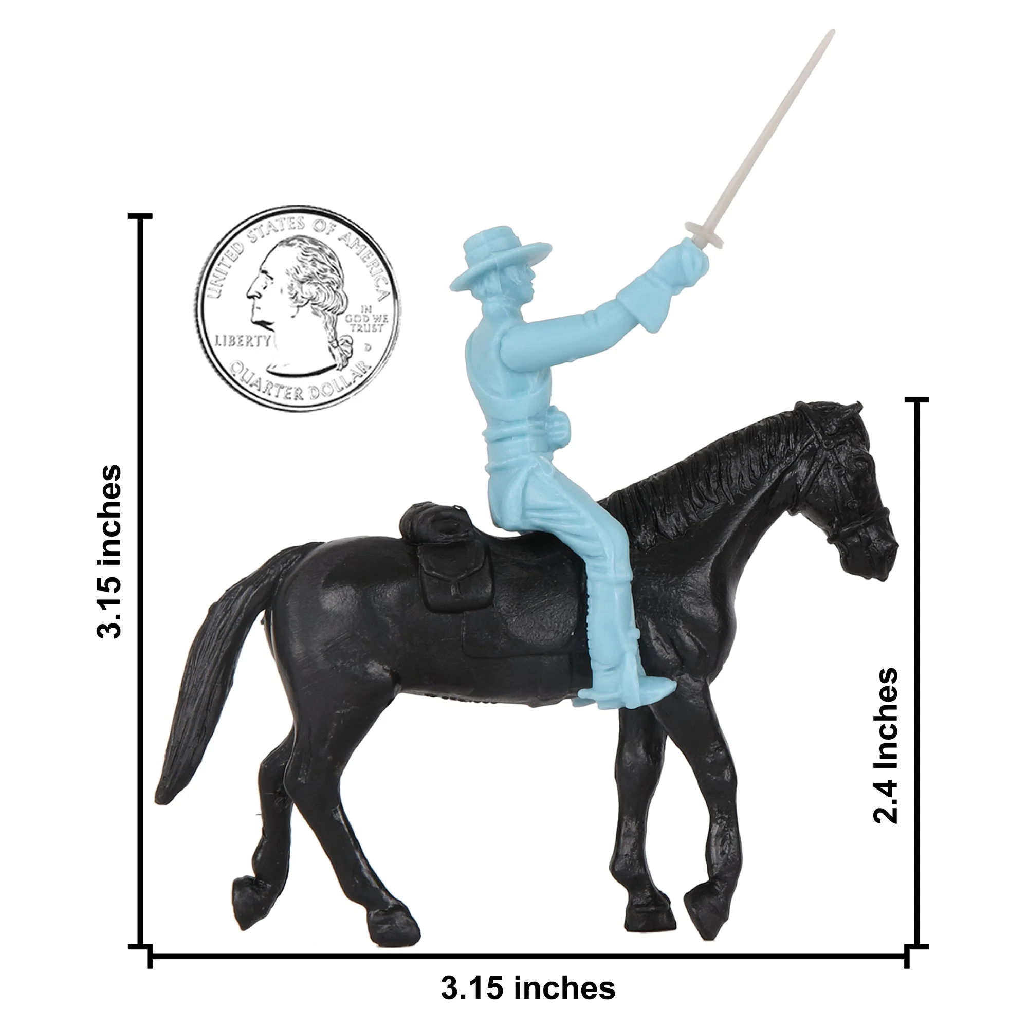 BMC CTS Alamo Mexican Light Cavalry - 33pc Powder Blue Plastic Soldier Figures - Image 2