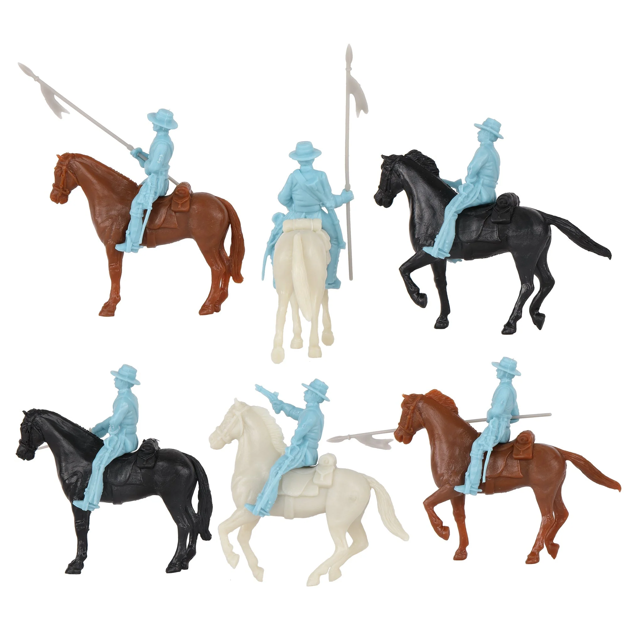 BMC CTS Alamo Mexican Light Cavalry - 33pc Powder Blue Plastic Soldier Figures - Image 6