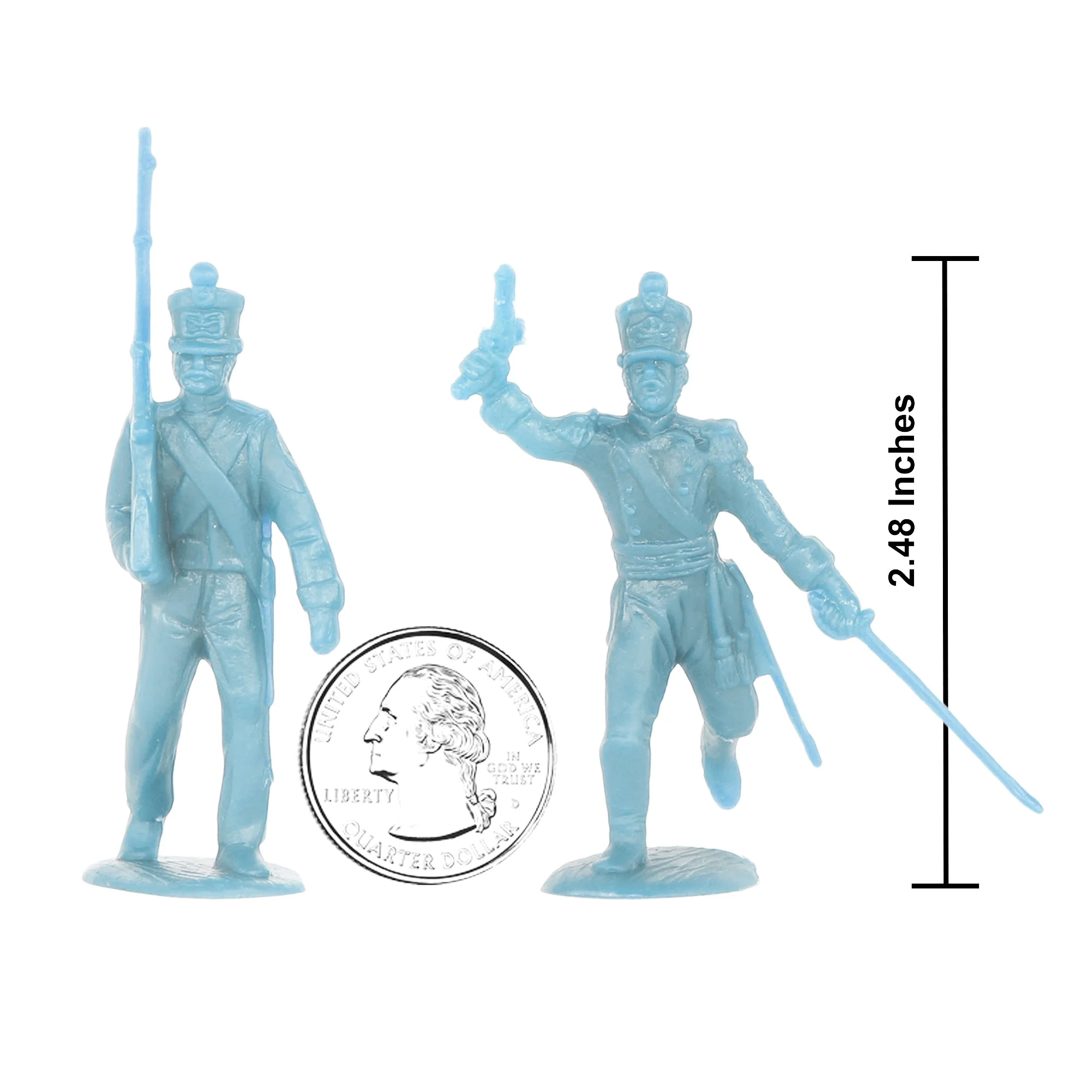 BMC CTS Alamo Mexican Infantry - 29pc Powder Blue Plastic Army Soldier Figures - Image 2