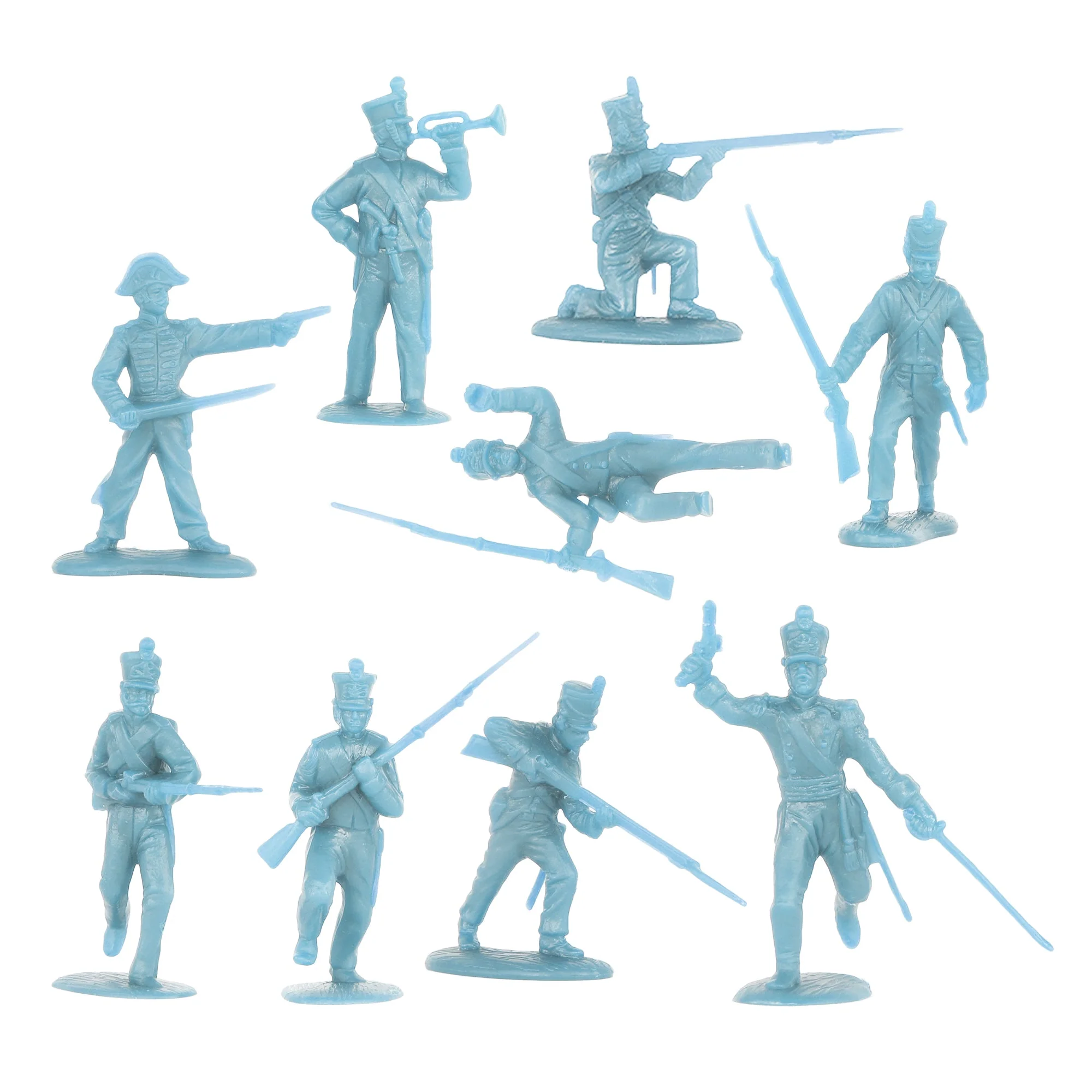 BMC CTS Alamo Mexican Infantry - 29pc Powder Blue Plastic Army Soldier Figures - Image 3