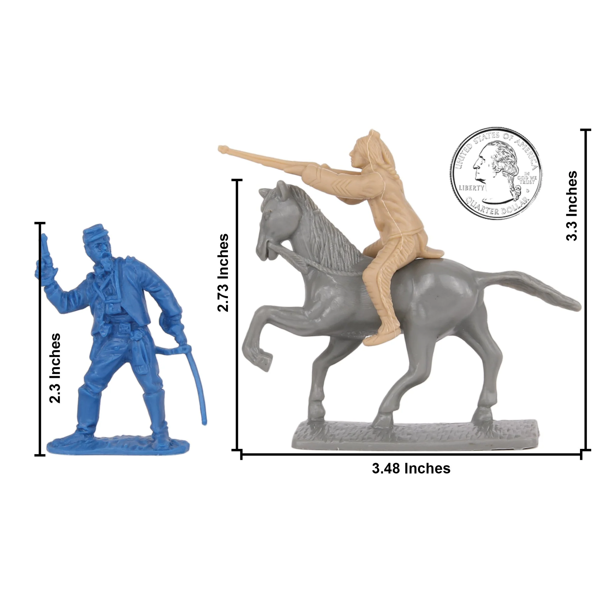BMC CTS Battle of Little Big Horn Plastic Army Men - 20pc Sioux & Cavalry Figure - Image 2