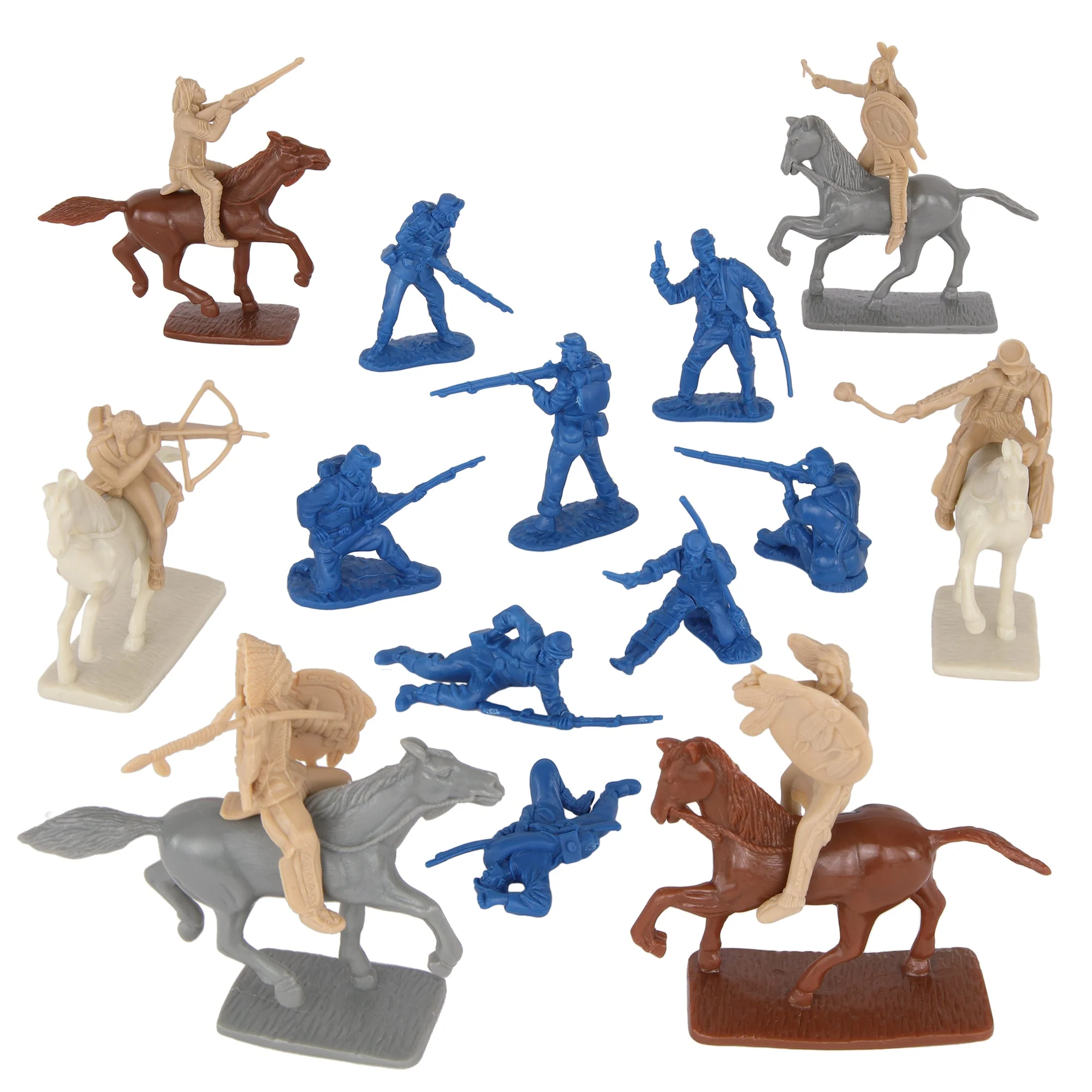 BMC CTS Battle of Little Big Horn Plastic Army Men - 20pc Sioux & Cavalry Figure - Image 5