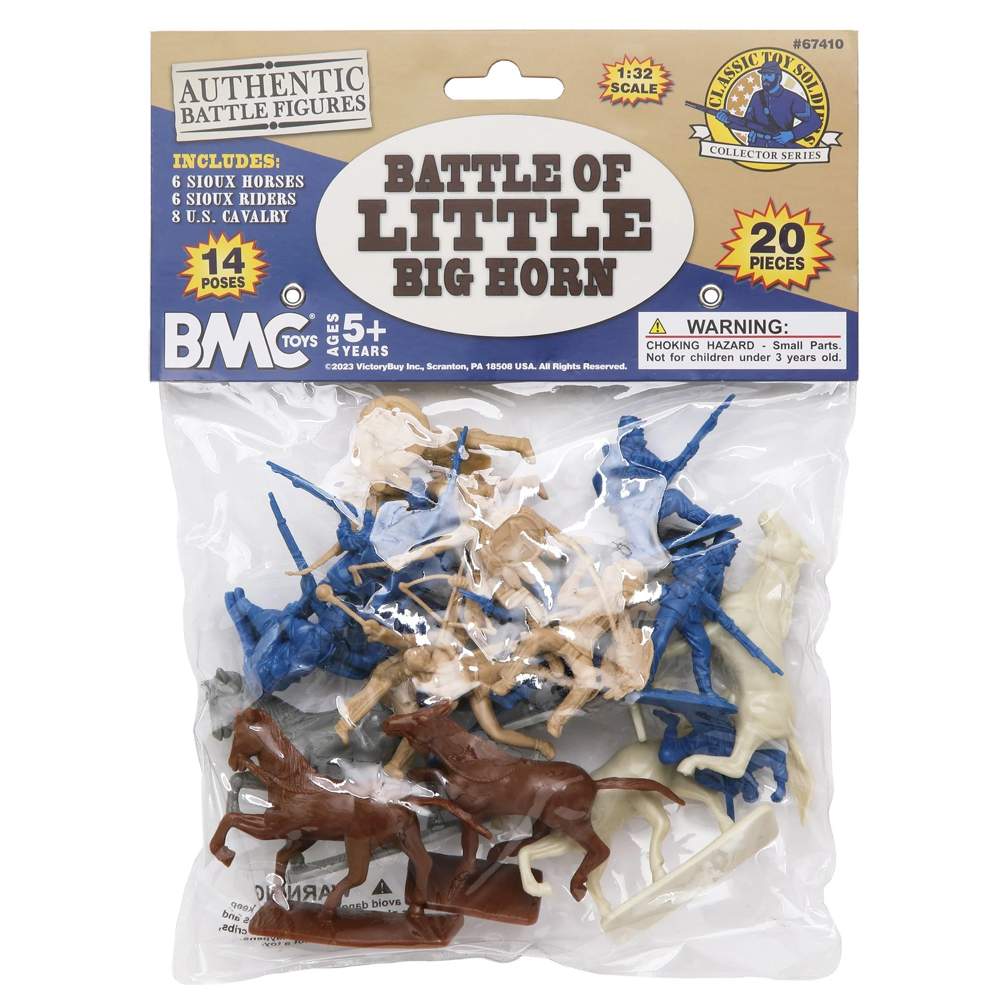 BMC CTS Battle of Little Big Horn Plastic Army Men - 20pc Sioux & Cavalry Figure - Image 9
