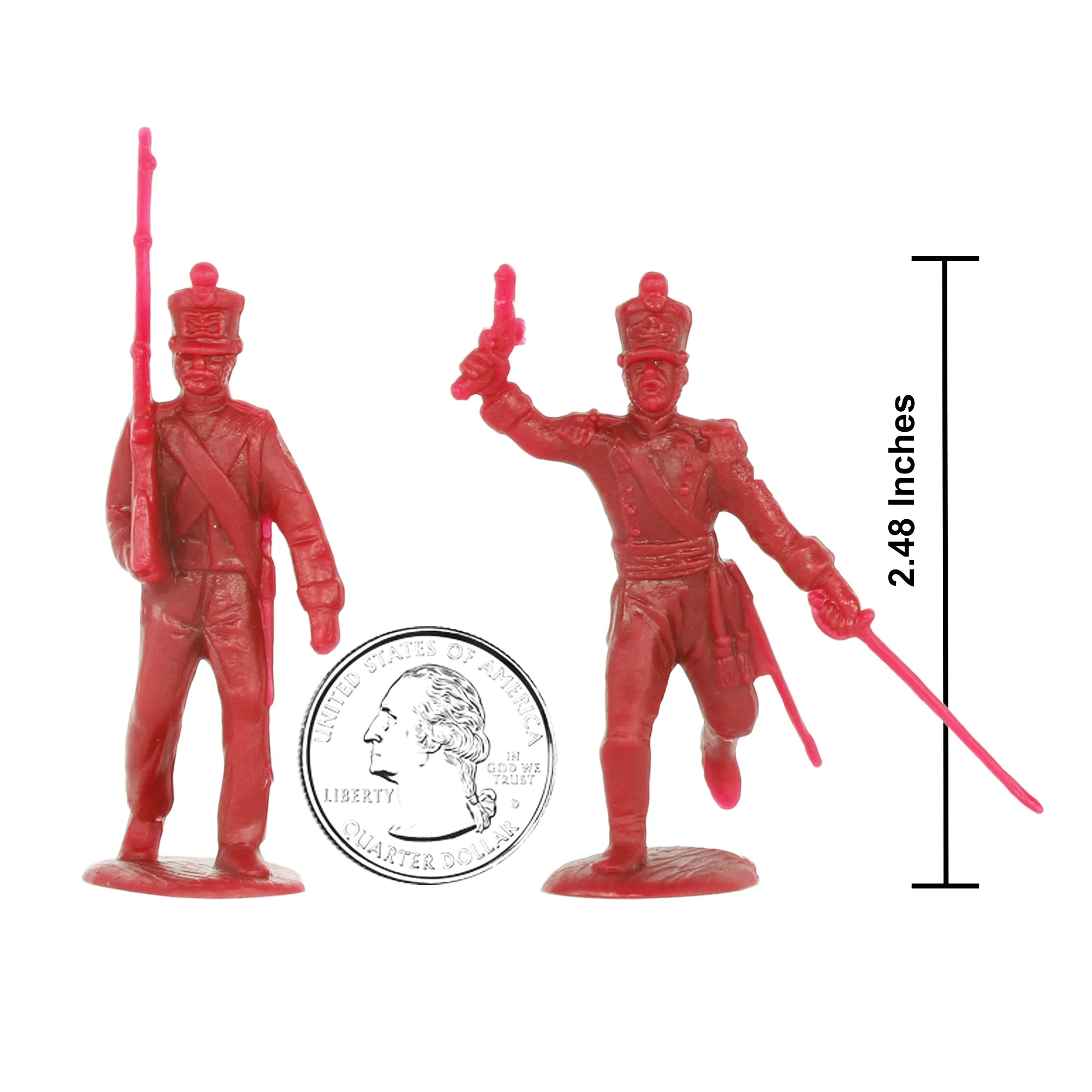 BMC CTS Battle of Waterloo British Infantry - 29pc Red Napoleonic War Figure Set - Image 2
