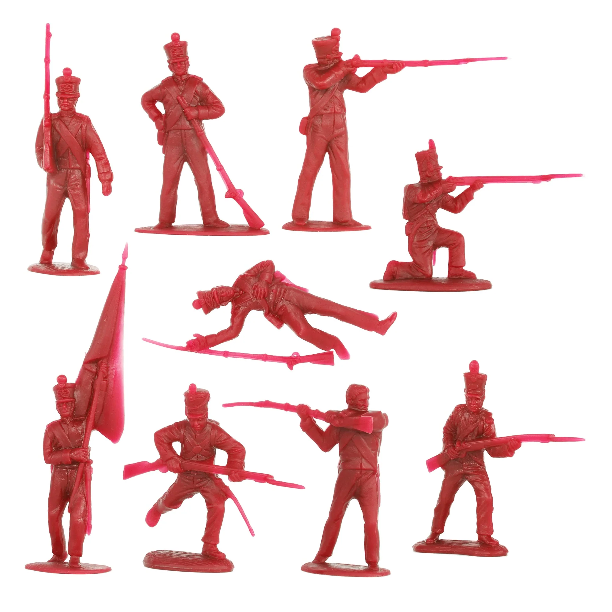 BMC CTS Battle of Waterloo British Infantry - 29pc Red Napoleonic War Figure Set - Image 4