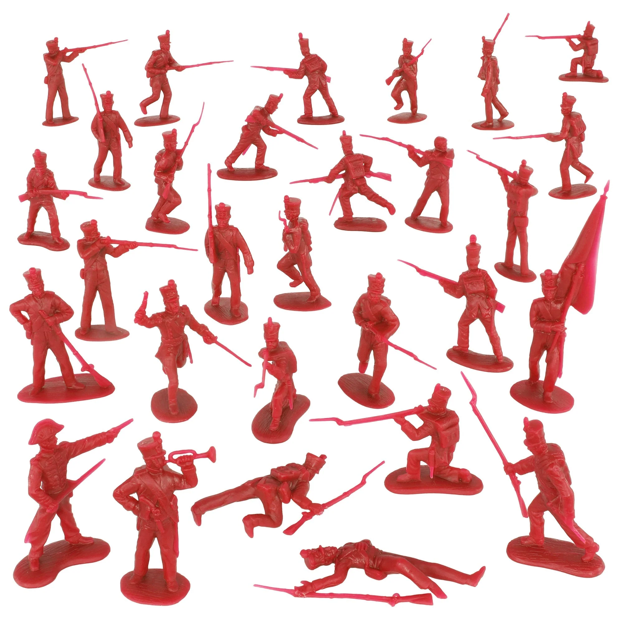 BMC CTS Battle of Waterloo British Infantry - 29pc Red Napoleonic War Figure Set - Image 5