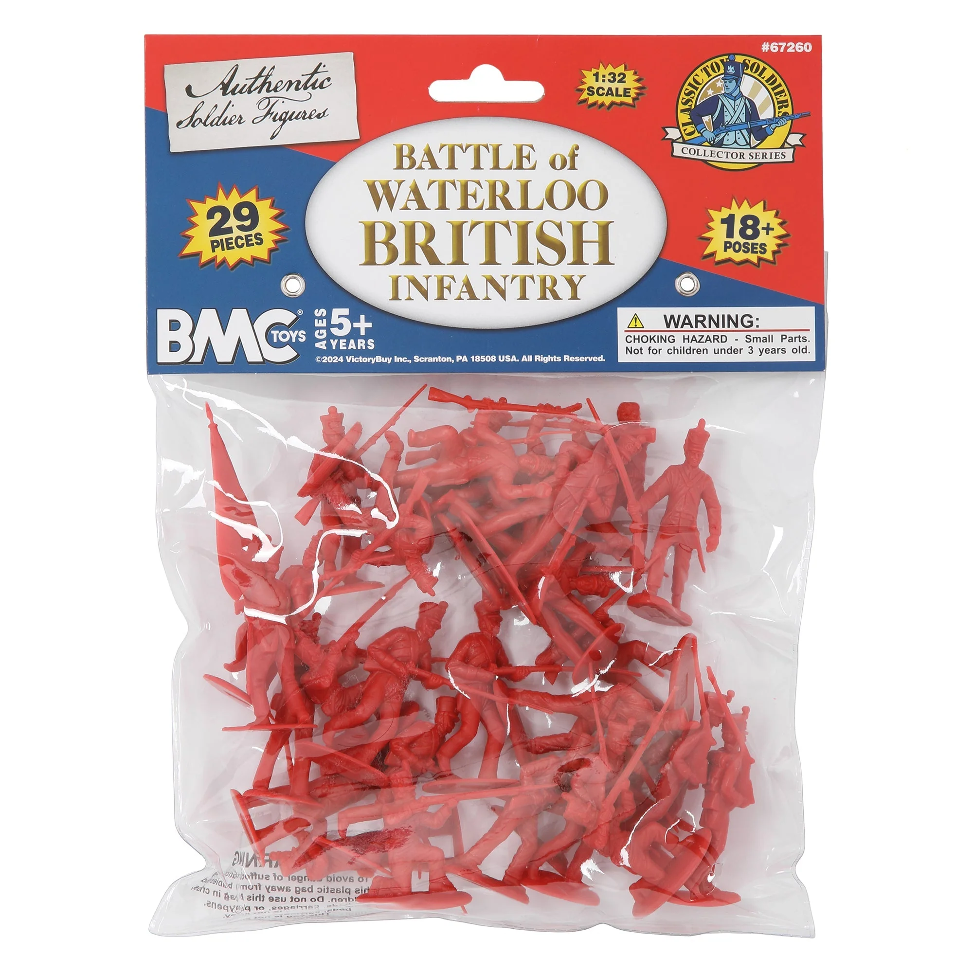 BMC CTS Battle of Waterloo British Infantry - 29pc Red Napoleonic War Figure Set - Image 6