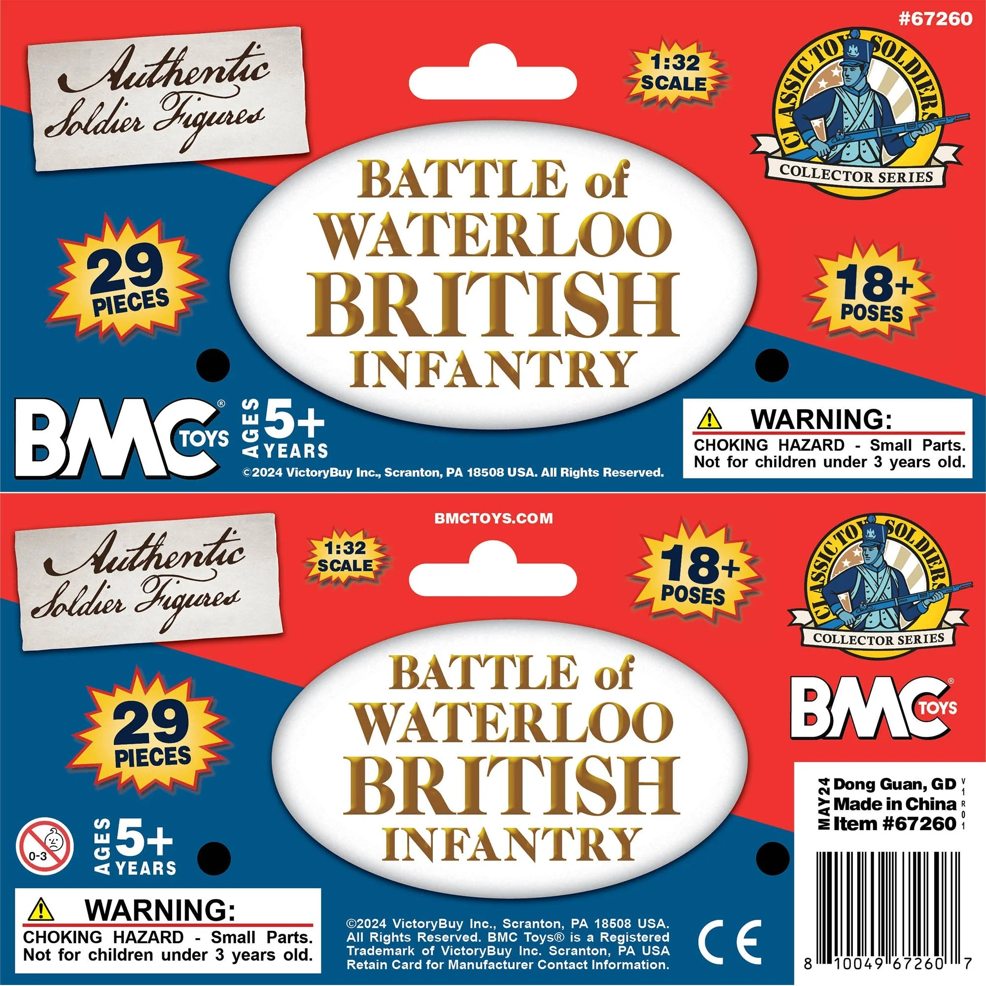 BMC CTS Battle of Waterloo British Infantry - 29pc Red Napoleonic War Figure Set - Image 7