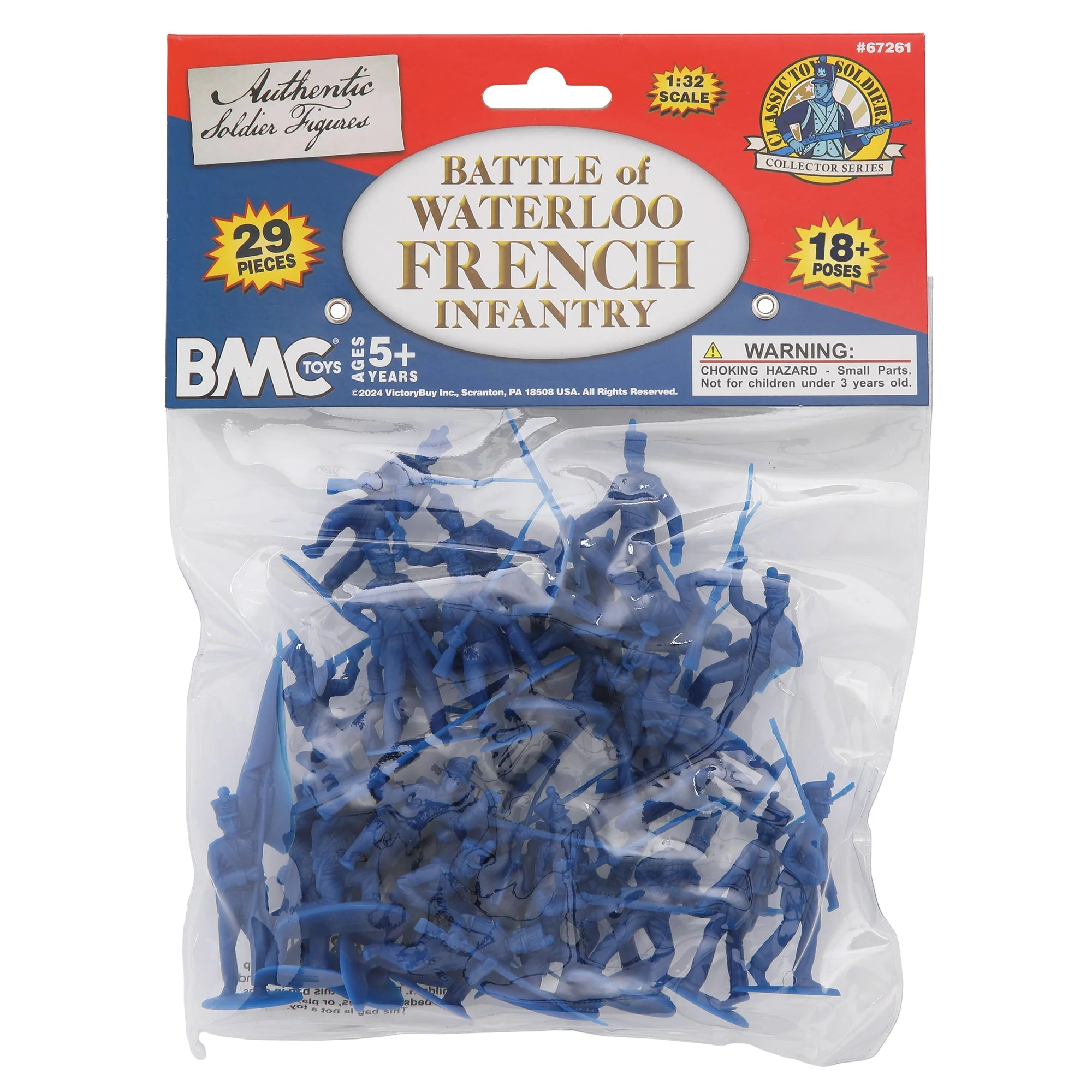 BMC CTS Battle of Waterloo French Infantry - 29pc Blue Napoleonic War Figure Set - Image 4