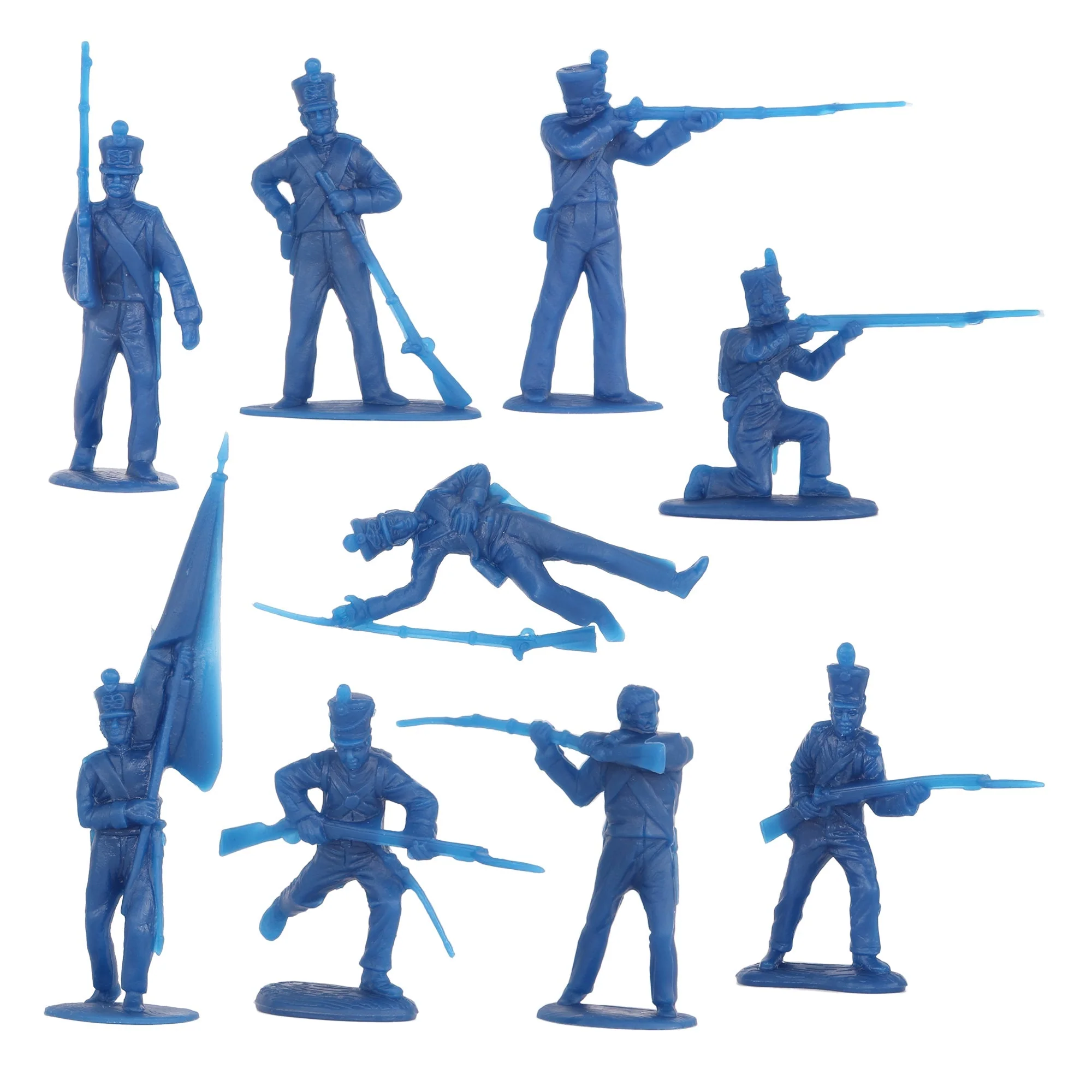 BMC CTS Battle of Waterloo French Infantry - 29pc Blue Napoleonic War Figure Set - Image 5