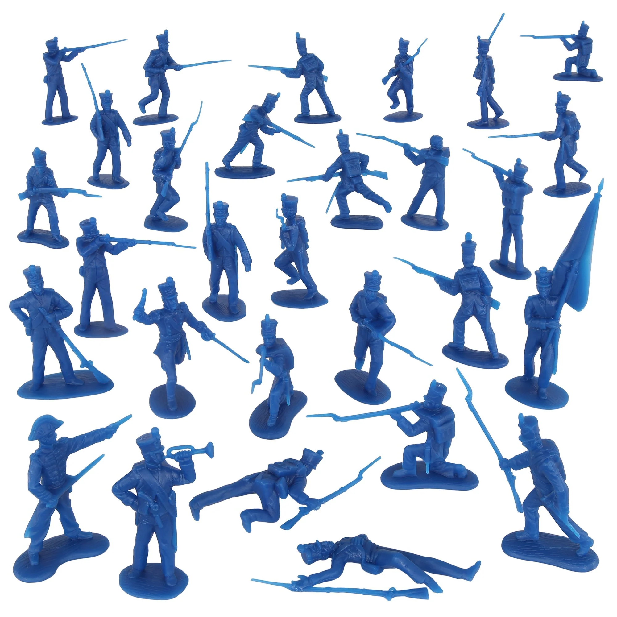 BMC CTS Battle of Waterloo French Infantry - 29pc Blue Napoleonic War Figure Set - Image 6