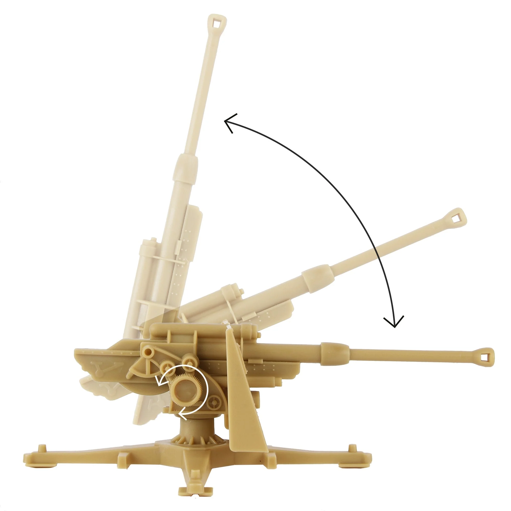 BMC CTS WW2 German 88mm Flak Artillery & Crews - 15pc Tan Army Men Accessories - Image 5