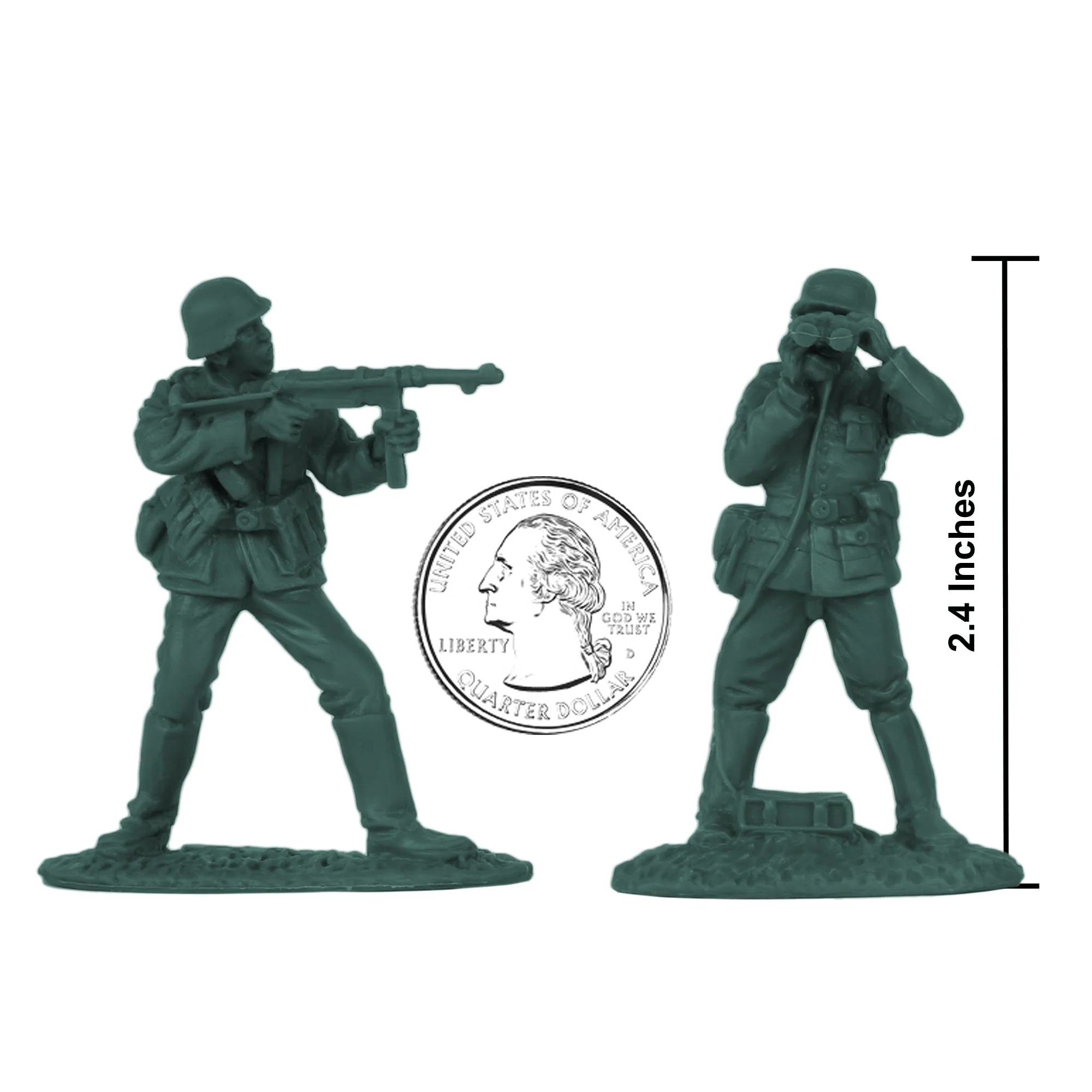 BMC CTS WW2 German Assault & Medic Plastic Army Men - 24pc Forest-Green Soldiers - Image 2