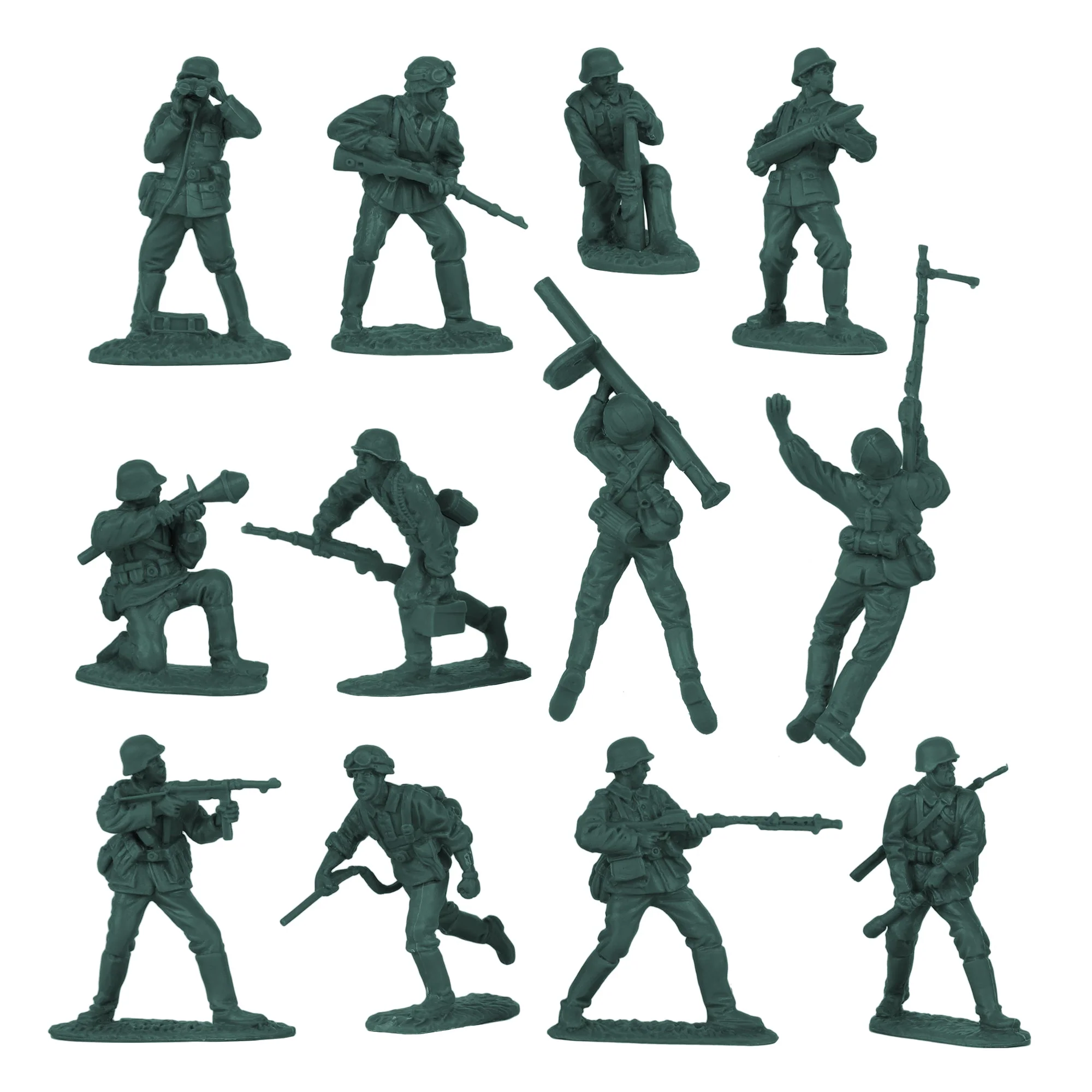 BMC CTS WW2 German Assault & Medic Plastic Army Men - 24pc Forest-Green Soldiers - Image 3