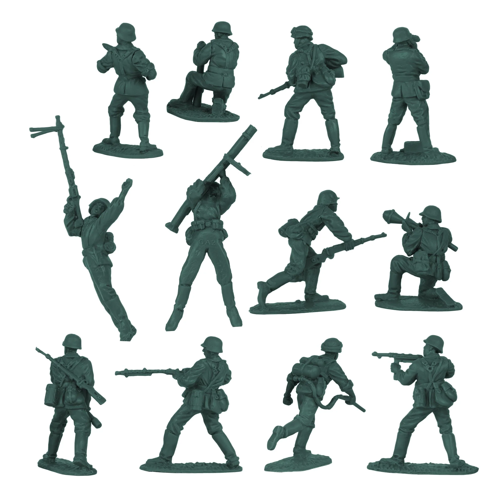 BMC CTS WW2 German Assault & Medic Plastic Army Men - 24pc Forest-Green Soldiers - Image 6