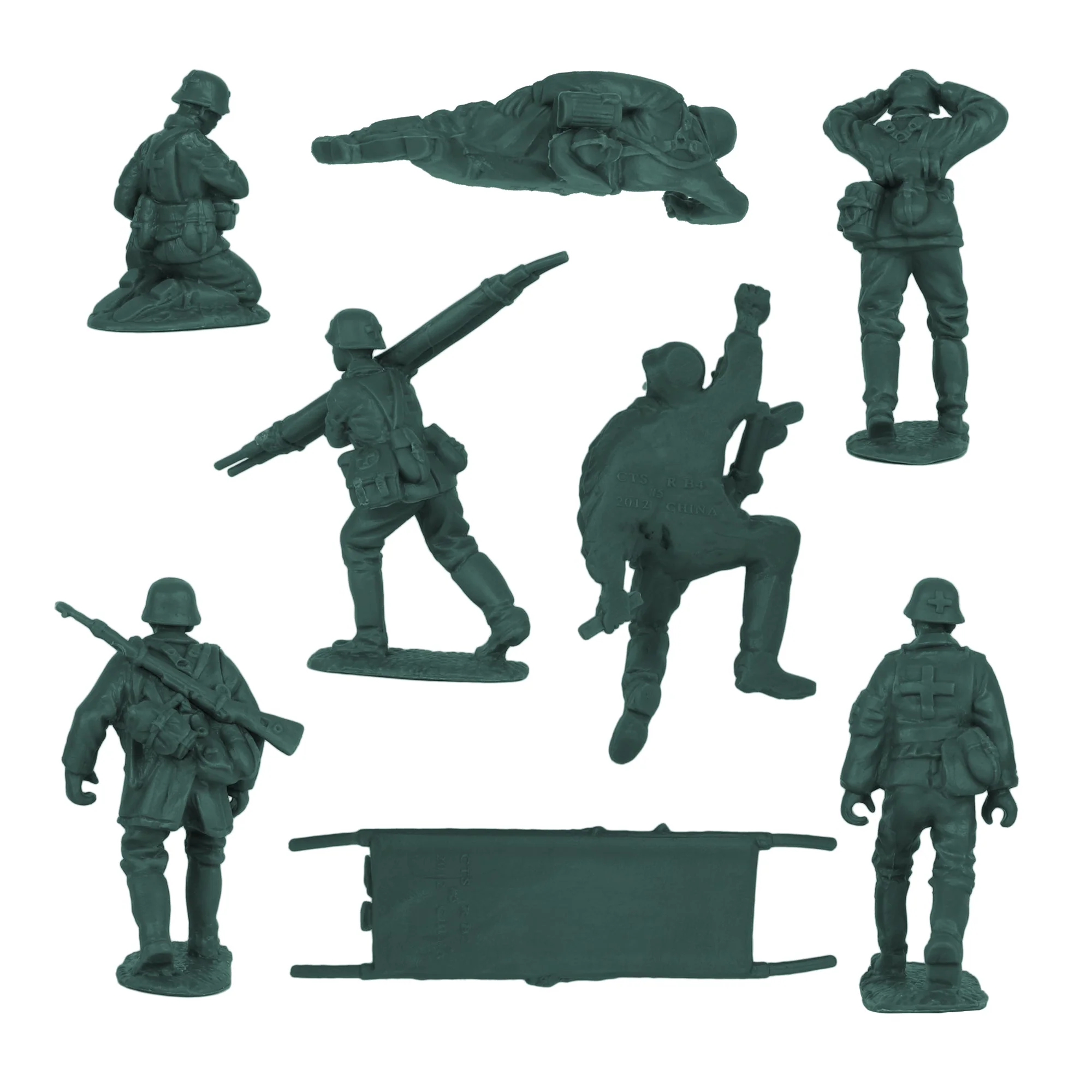 BMC CTS WW2 German Assault & Medic Plastic Army Men - 24pc Forest-Green Soldiers - Image 7