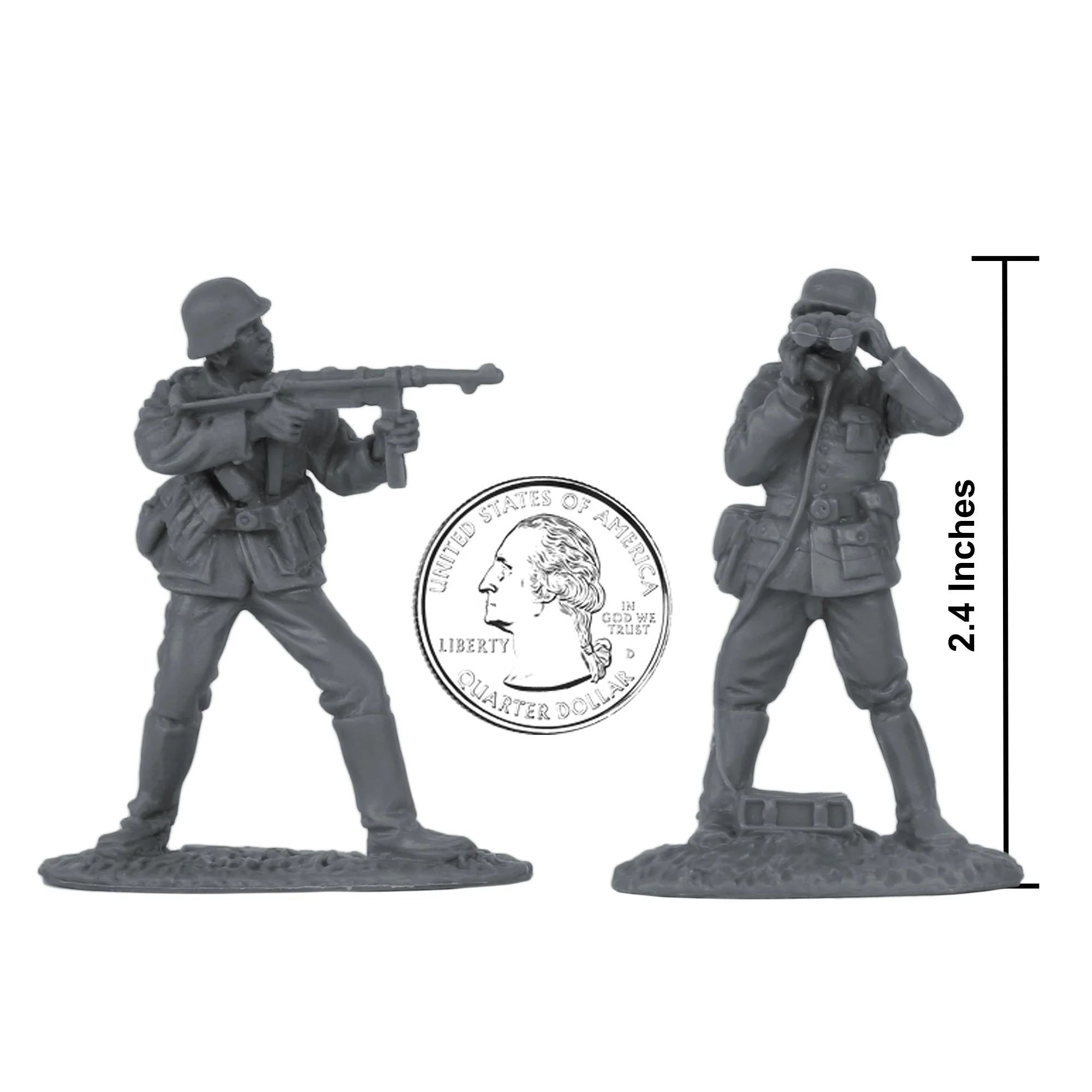 BMC CTS WW2 German Assault & Medics Plastic Army Men - 24pc Gray Soldier Figures - Image 2