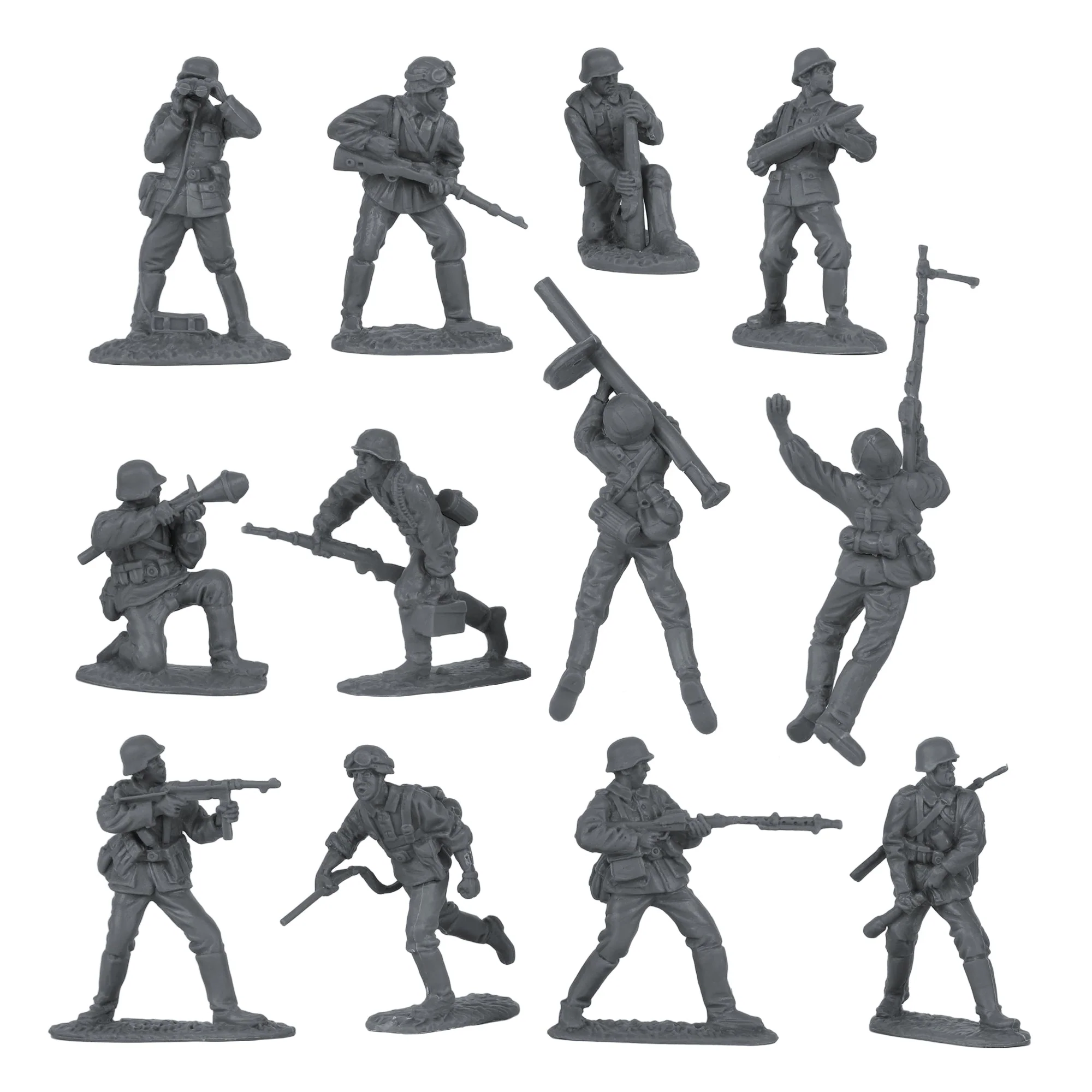 BMC CTS WW2 German Assault & Medics Plastic Army Men - 24pc Gray Soldier Figures - Image 3