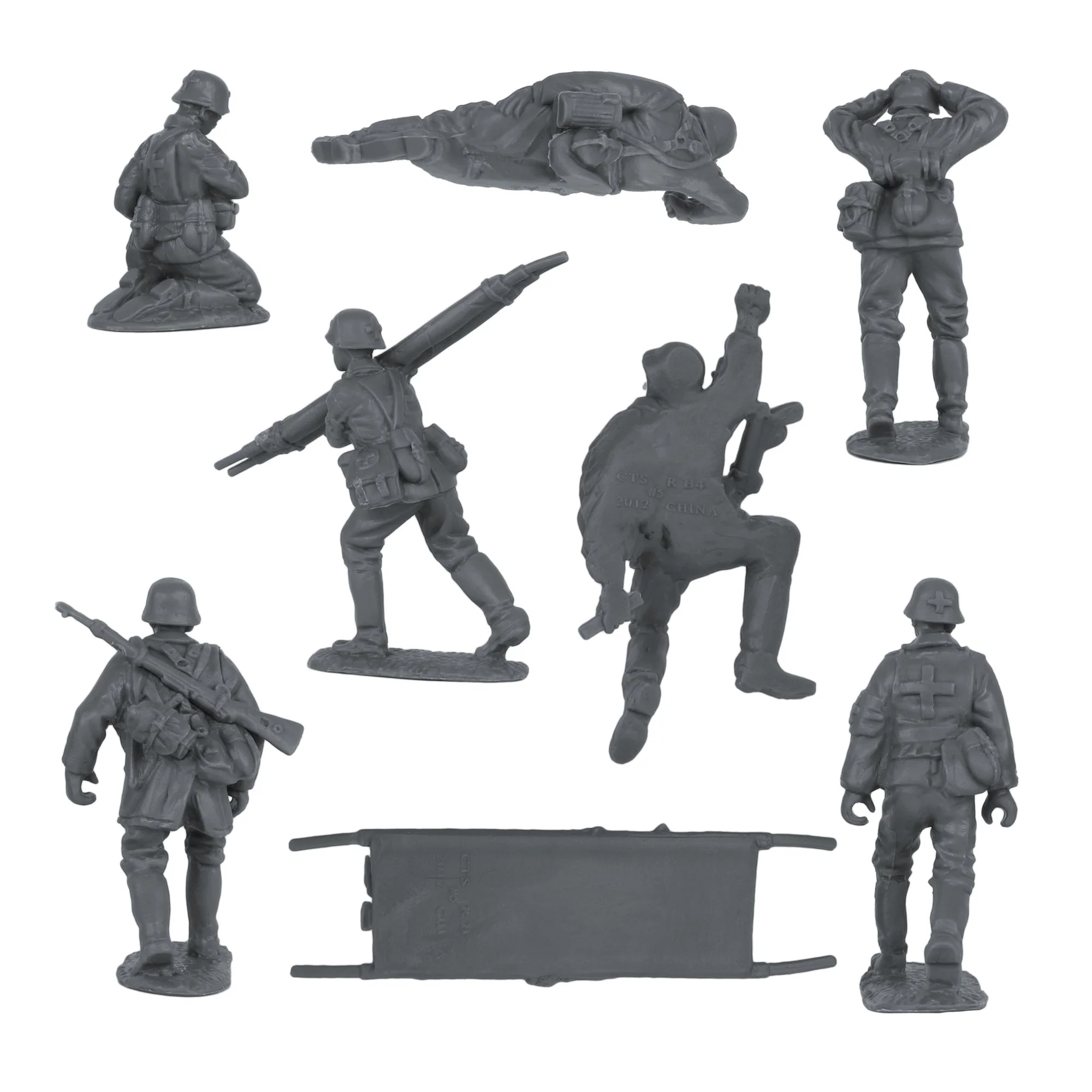 BMC CTS WW2 German Assault & Medics Plastic Army Men - 24pc Gray Soldier Figures - Image 7