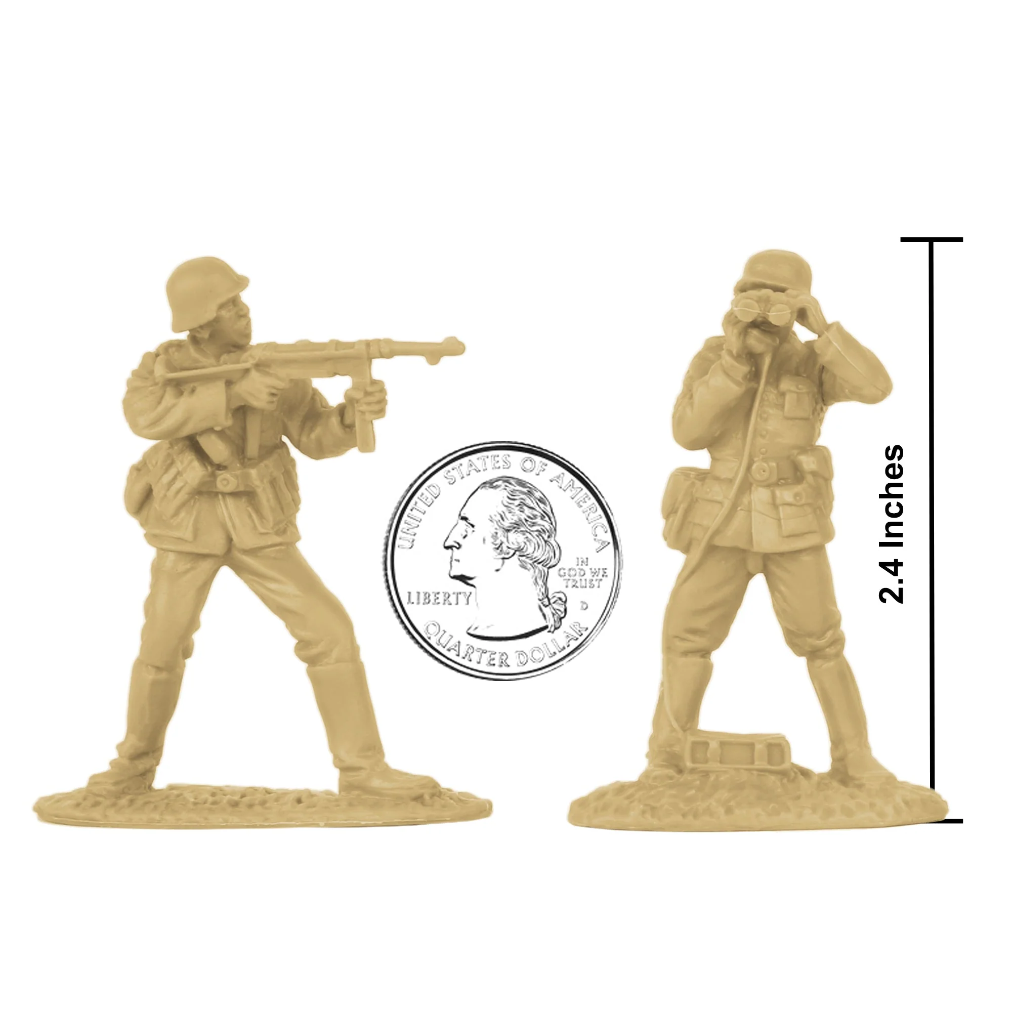 BMC CTS WW2 German Assault & Medics Plastic Army Men - 24pc Tan Soldier Figures - Image 2