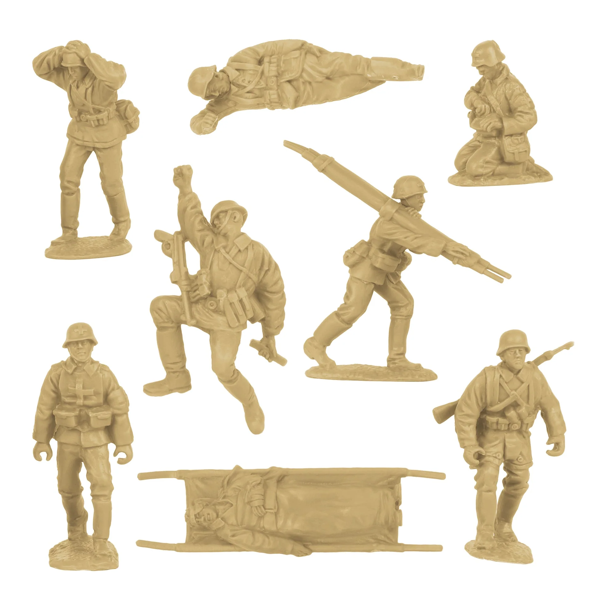 BMC CTS WW2 German Assault & Medics Plastic Army Men - 24pc Tan Soldier Figures - Image 4