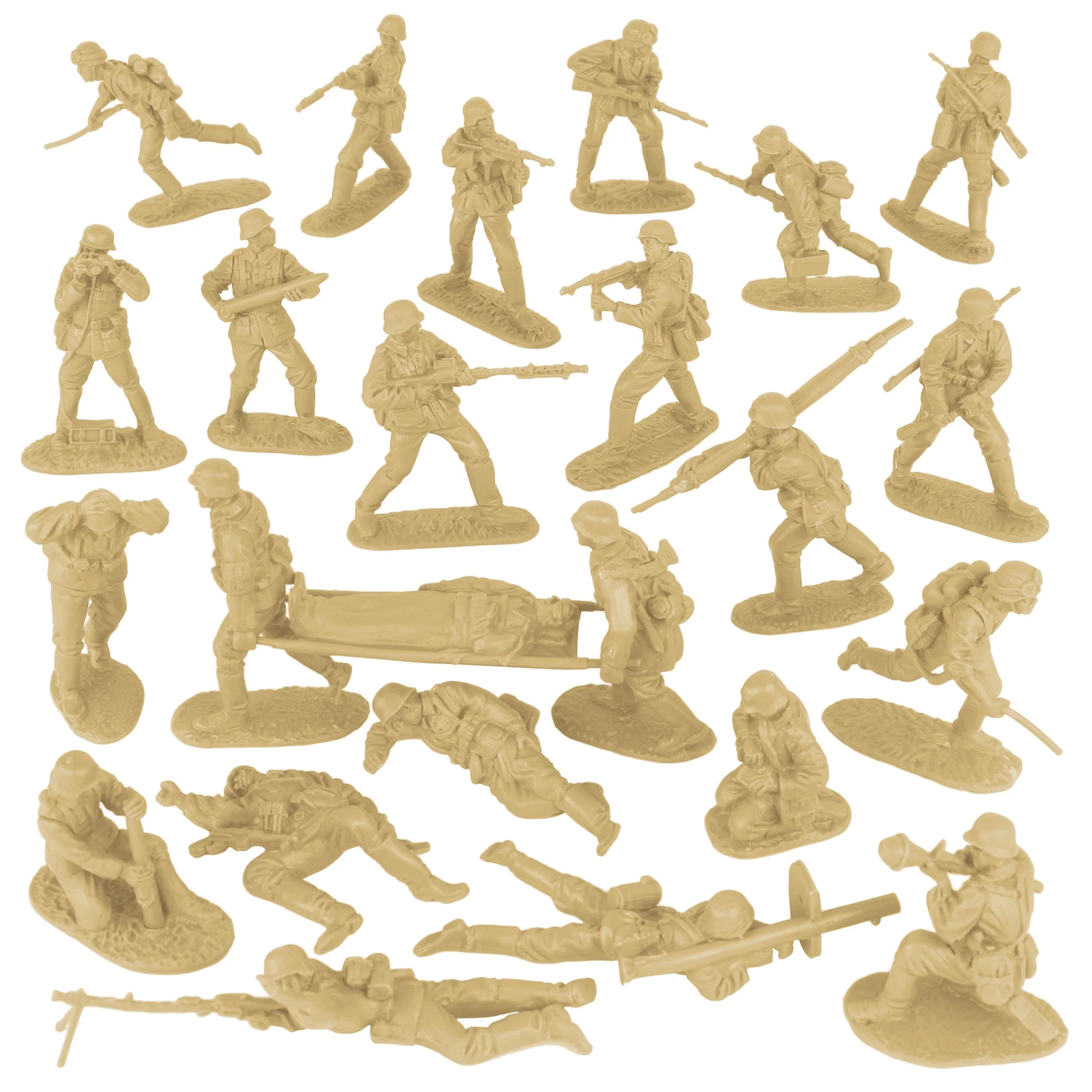 BMC CTS WW2 German Assault & Medics Plastic Army Men - 24pc Tan Soldier Figures - Image 5