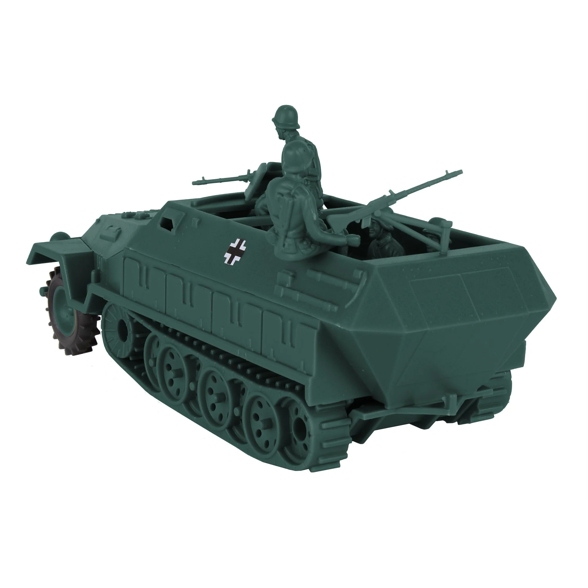BMC CTS WW2 German Hanomag Halftrack - 5pc Forest-Green Plastic Army Men Vehicle - Image 3