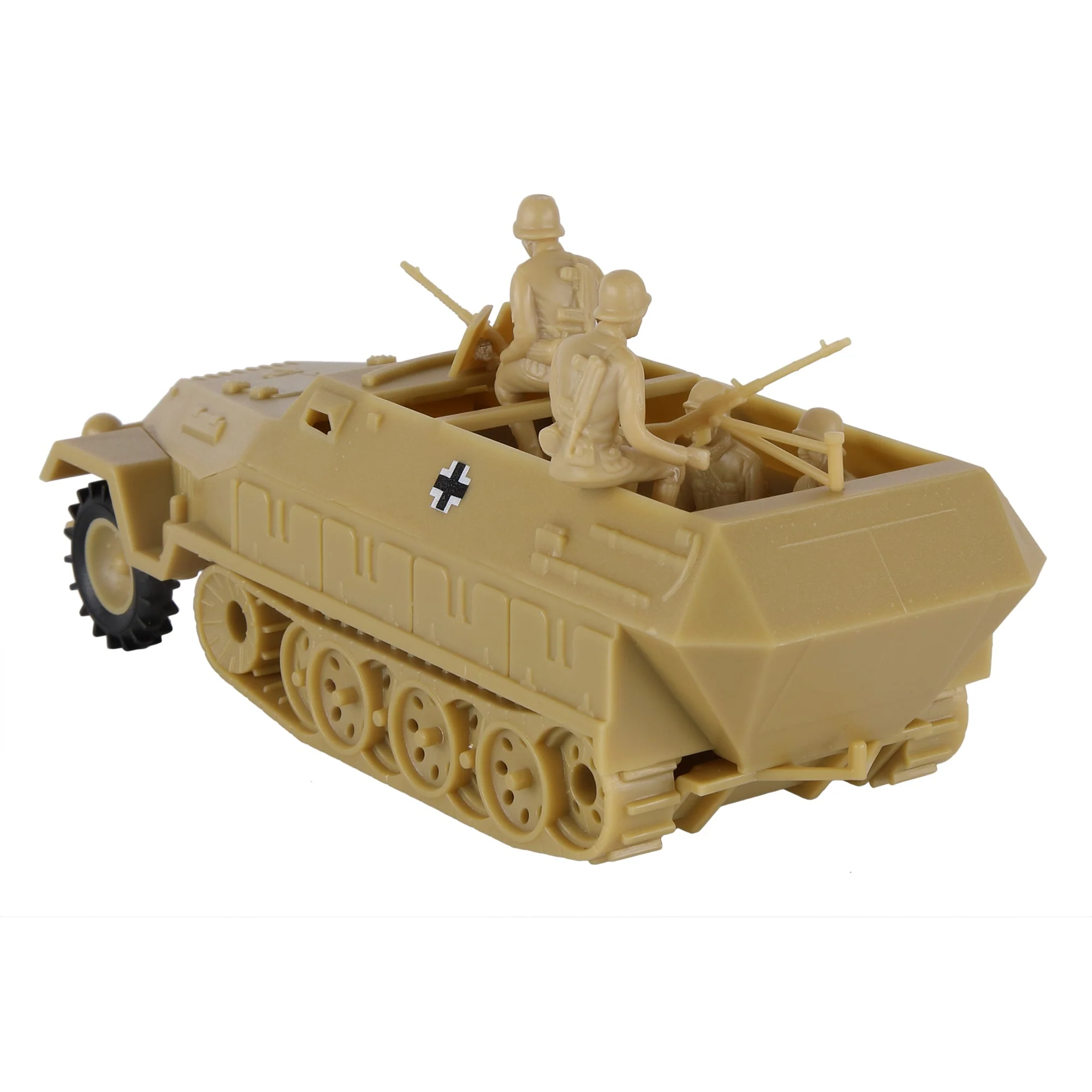BMC CTS WW2 German Hanomag Halftrack - 5pc Tan Plastic Army Men Armored Vehicle - Image 3
