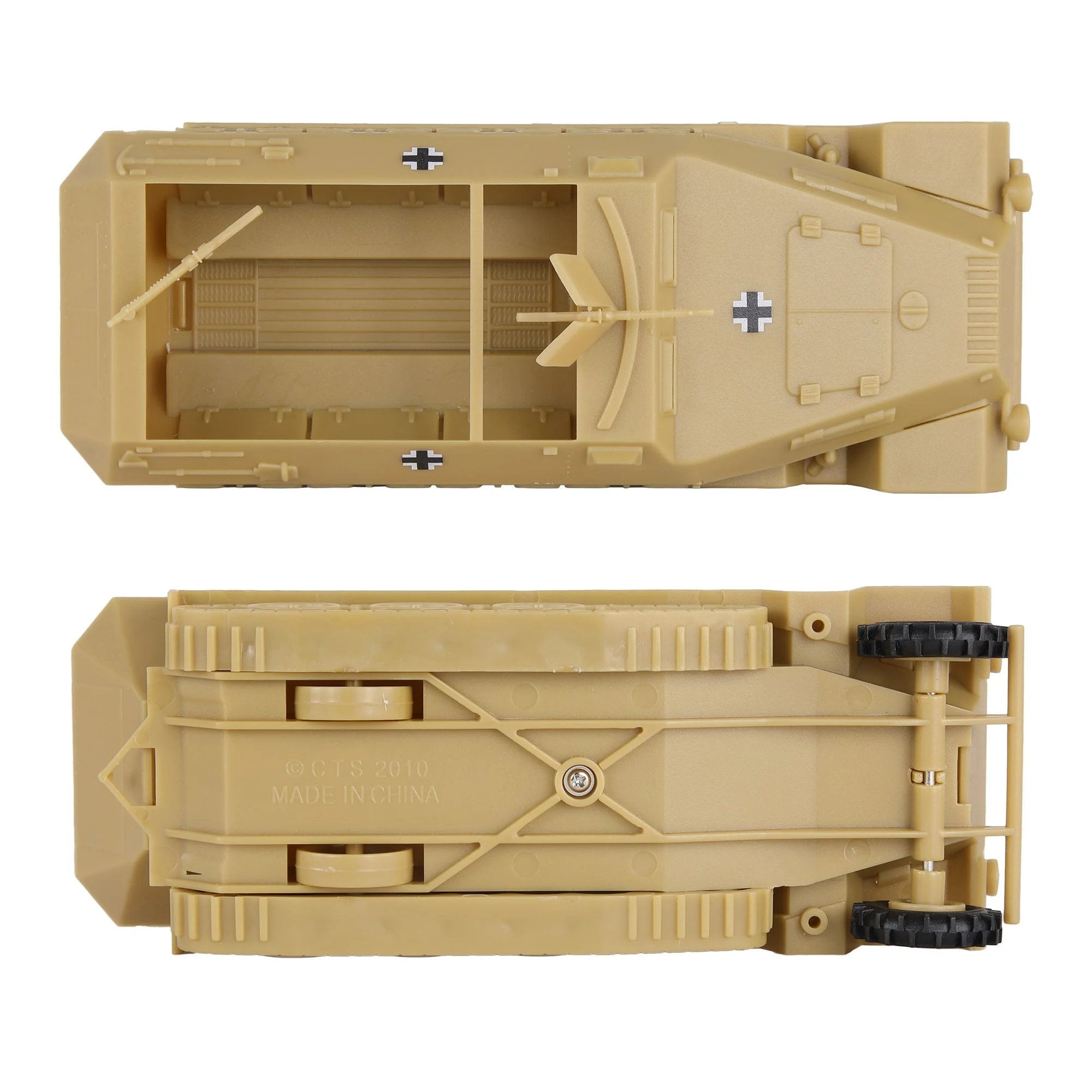 BMC CTS WW2 German Hanomag Halftrack - 5pc Tan Plastic Army Men Armored Vehicle - Image 4