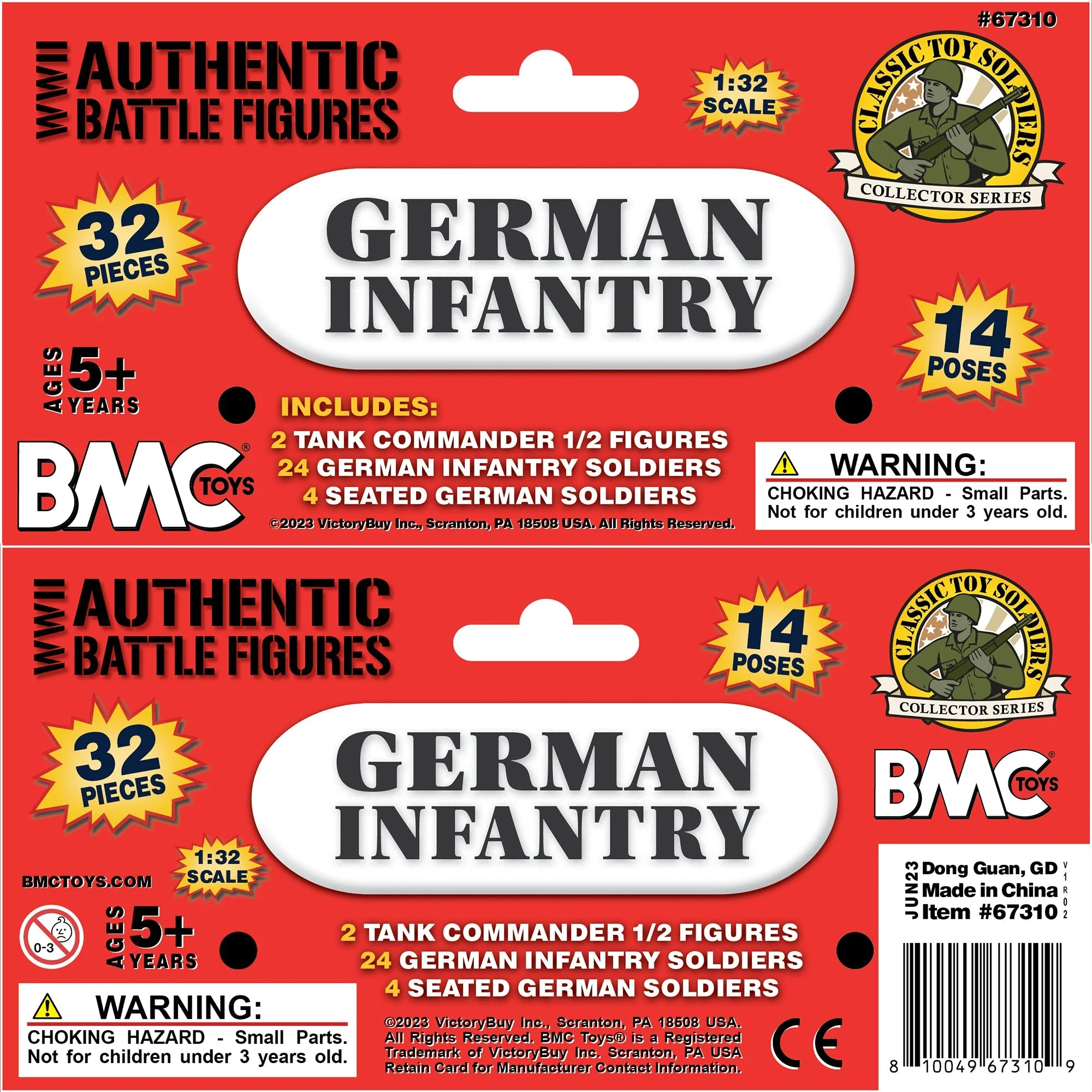 BMC CTS WW2 German Infantry Plastic Army Men - 32pc Gray Soldier Figures - Image 9