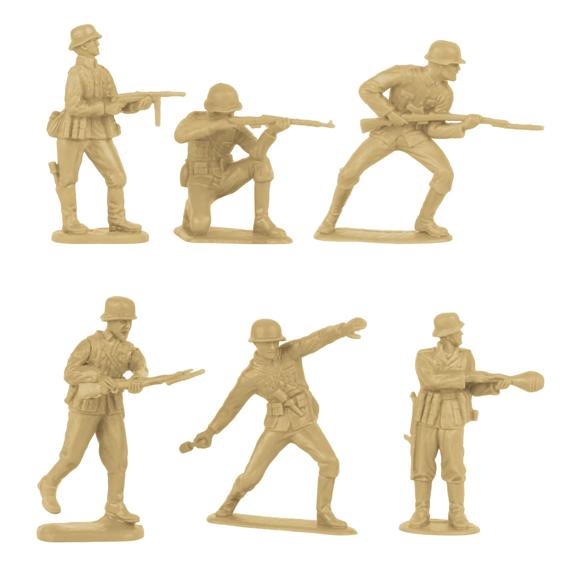 BMC CTS WW2 German Infantry Plastic Army Men - 32pc Tan Soldier Figures - Image 4